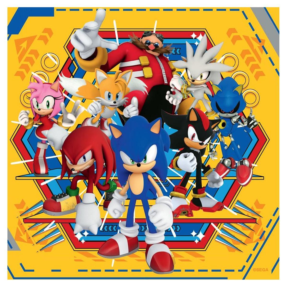 RAVENSBURGER Puzzle 3x49p Les aventures de Sonic