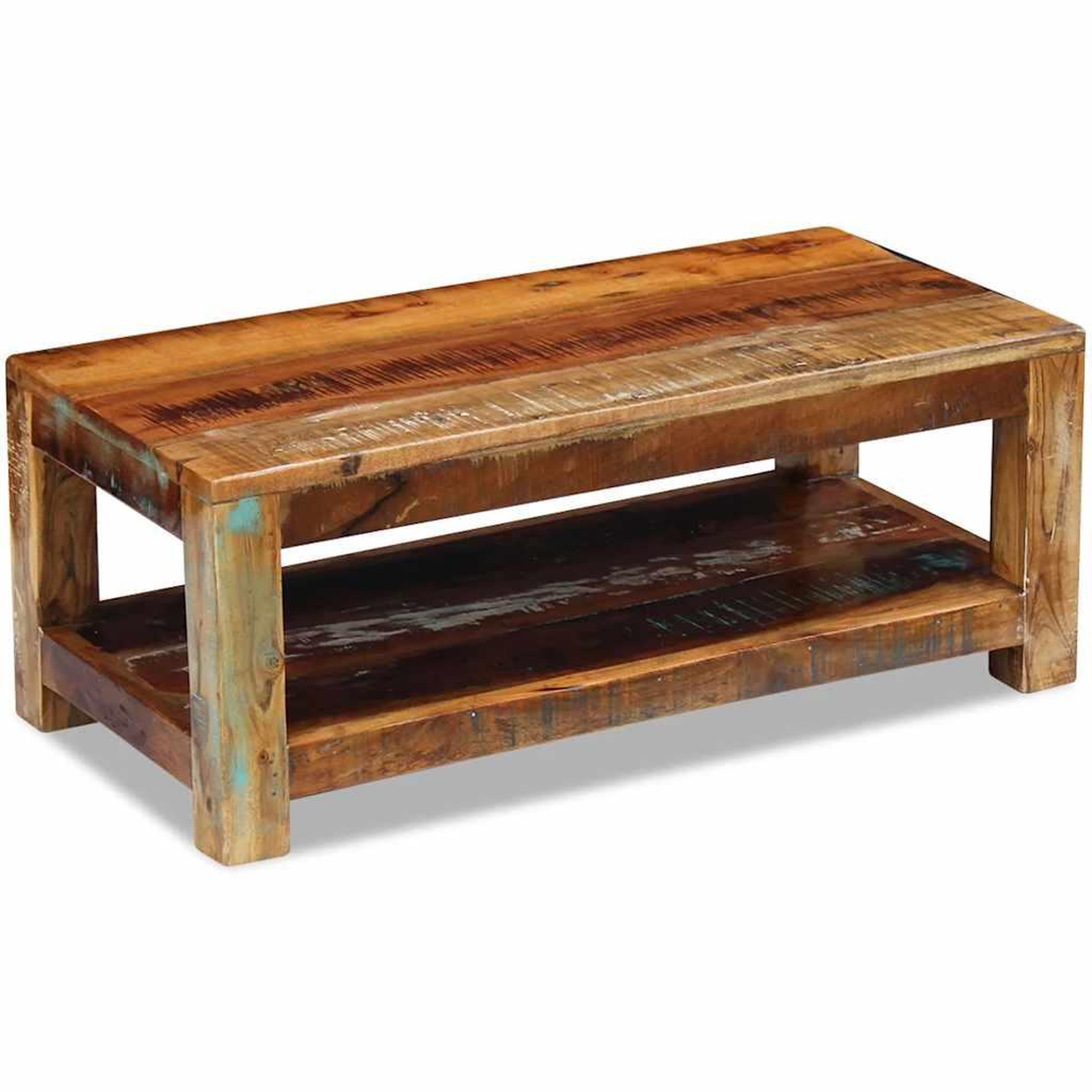 Voir la diapositive 2 : VIDAXL Table basse bois de recuperation massif 90x45x35 cm