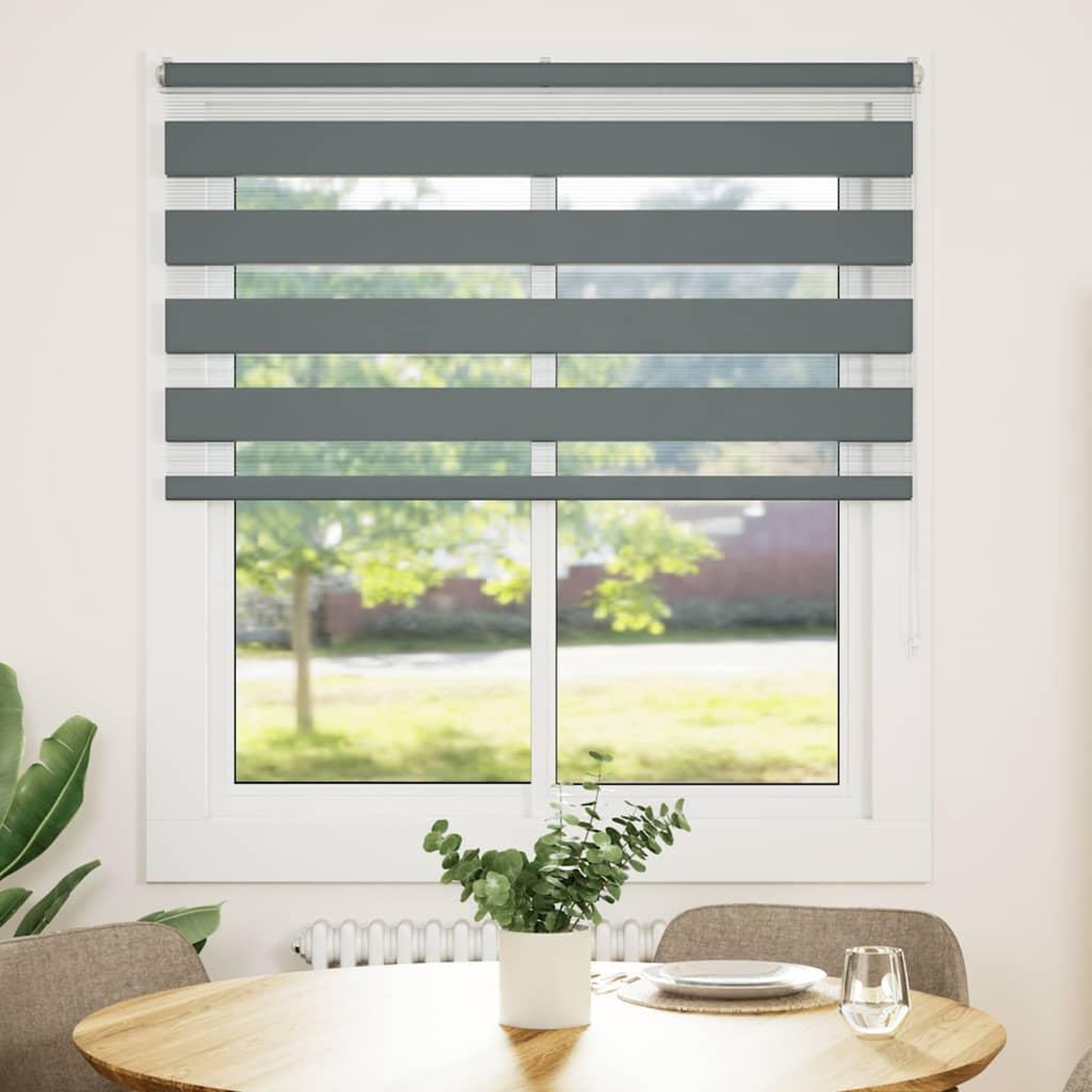 Voir la diapositive 2 : VIDAXL Store zebre gris fonce largeur du tissu 125,9 cm polyester