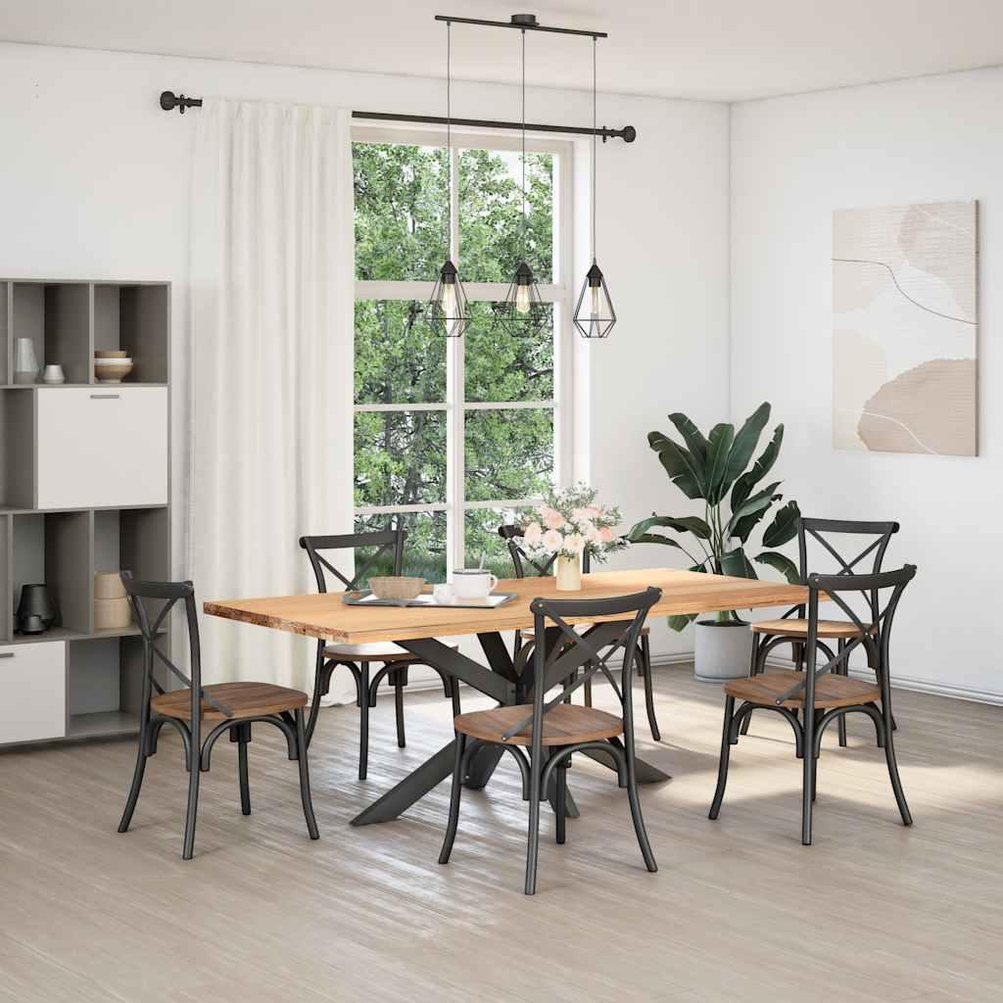 Voir la diapositive 2 : VIDAXL Pied de table a manger forme d'araignee 150x78x(72-73) cm