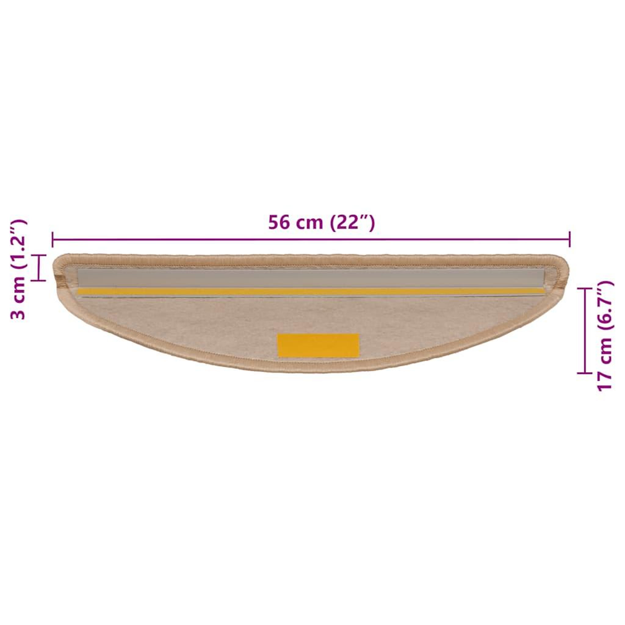 Voir la diapositive 6 : VIDAXL Tapis d'escalier autocollants 30 pcs 56x17x3 cm beige clair