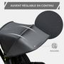 Voir la diapositive 5 : HOMCOM Tricycle enfant évolutif pliable - pare-soleil, canne télescopique amovible - siège pivotant, harnais, arceau sécurité - repose-pied - 3 paniers rangement - métal PP noir