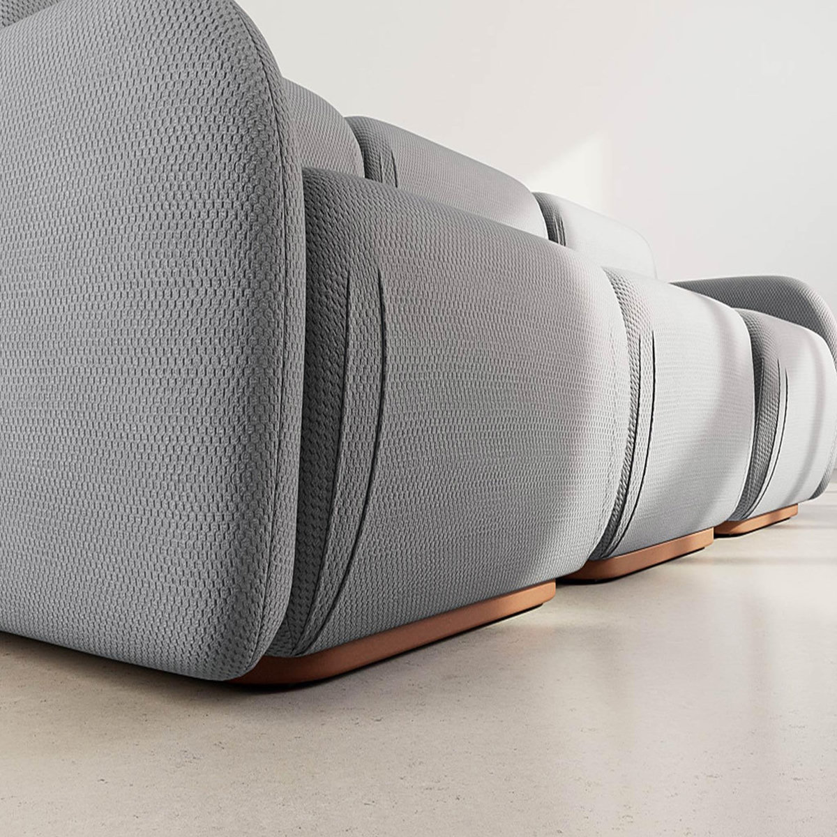 LISA DESIGN Penelope - canapé droit modulable 3 places en velours texturé