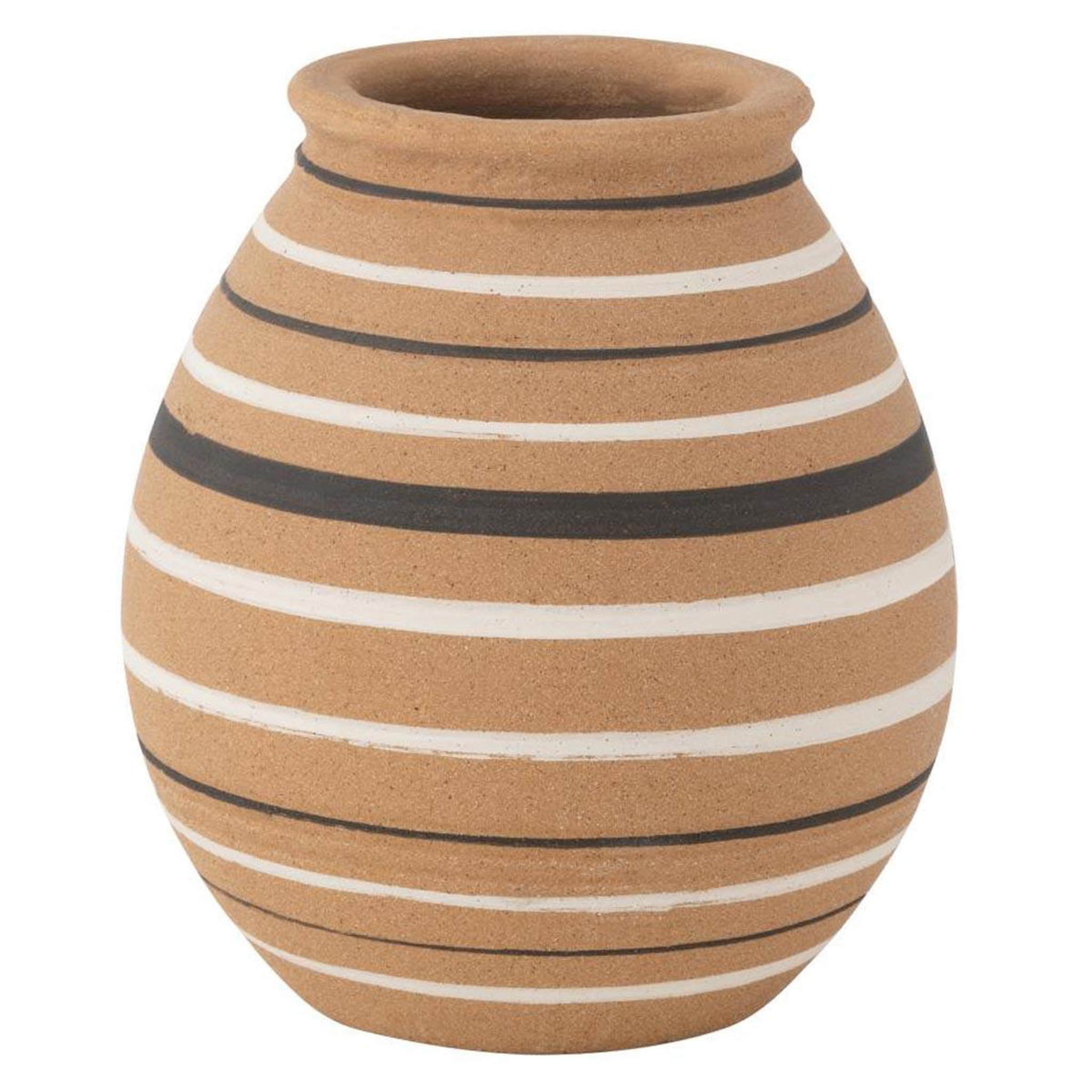 J-LINE Vase jarre en terre cuite  tukano  23cm marron
