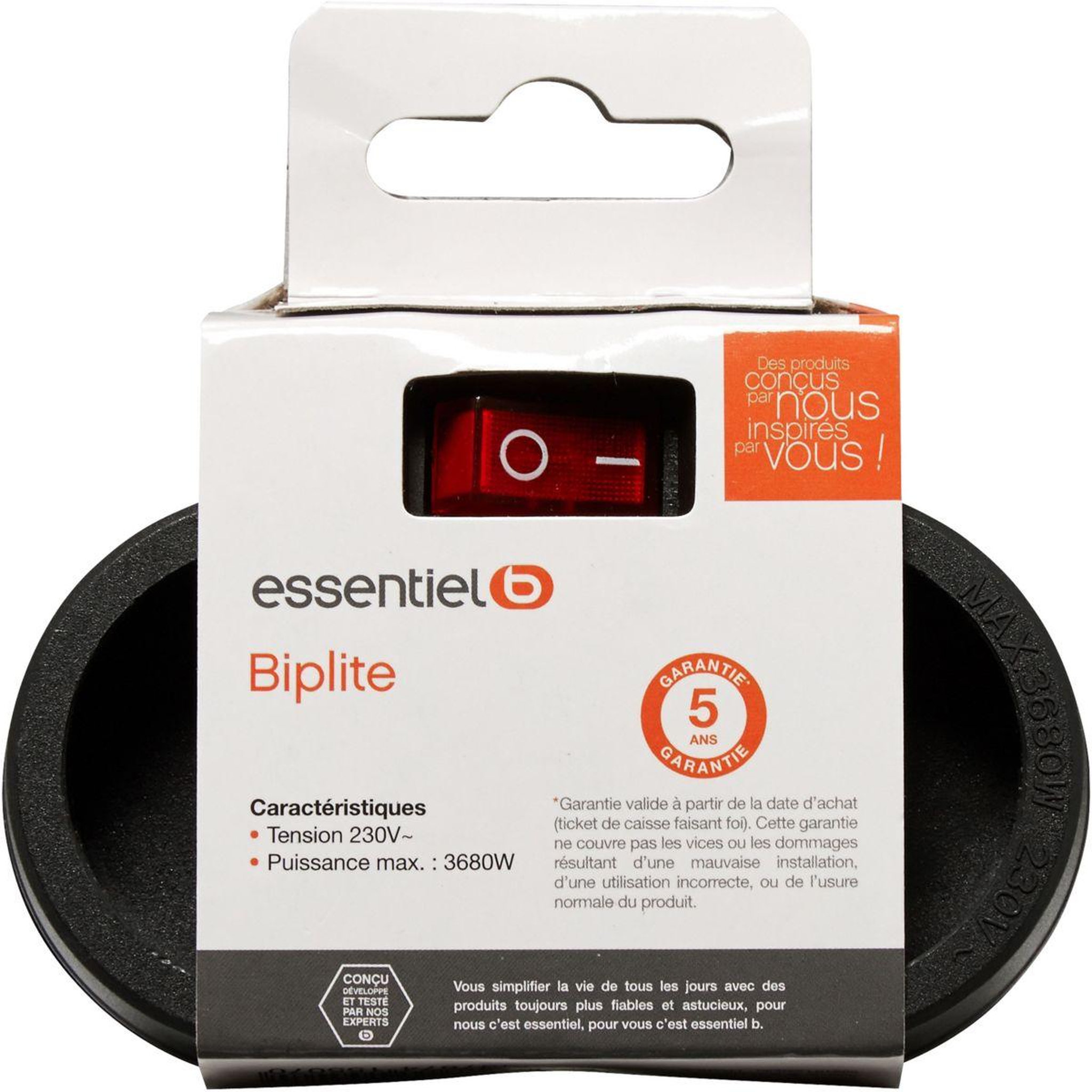Voir la diapositive 5 : ESSENTIEL B Multiprise 2 prises 16A avec interrupteur