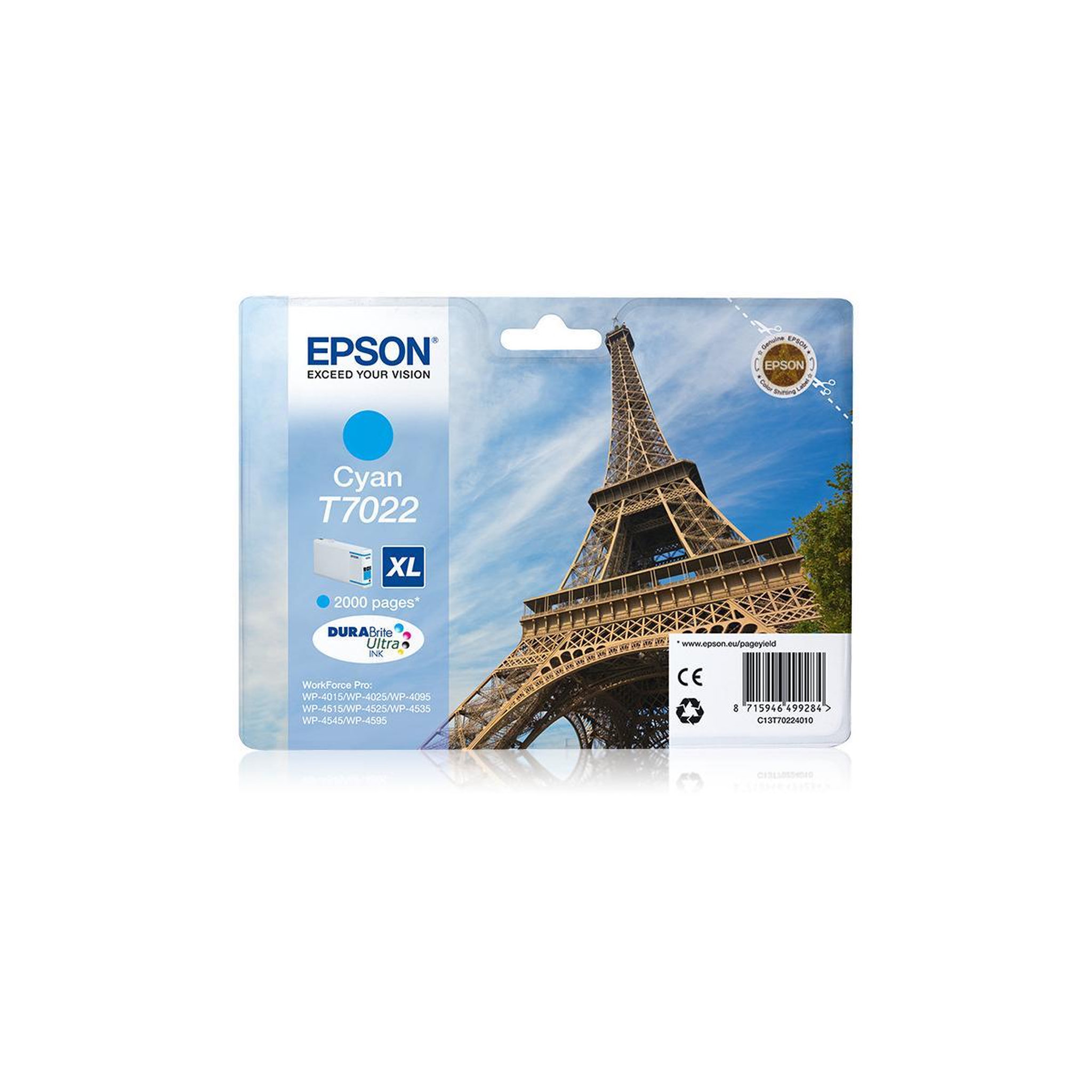 Voir la diapositive 2 : Epson Epson Eiffel Tower Encre Cyan XL  Tour Eiffel  (2 000 p)