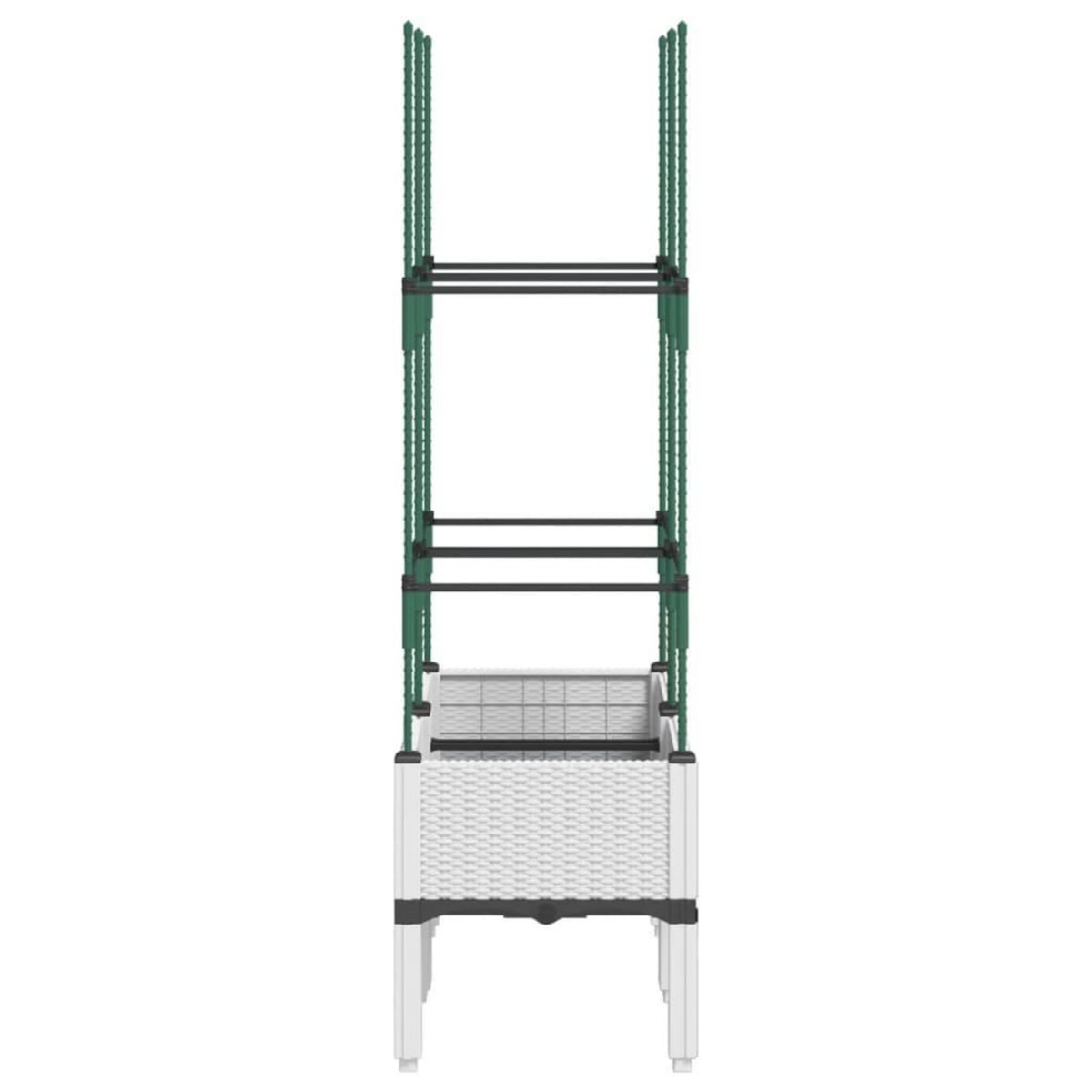 VIDAXL Jardiniere avec treillis blanc 80x40x142,5 cm PP