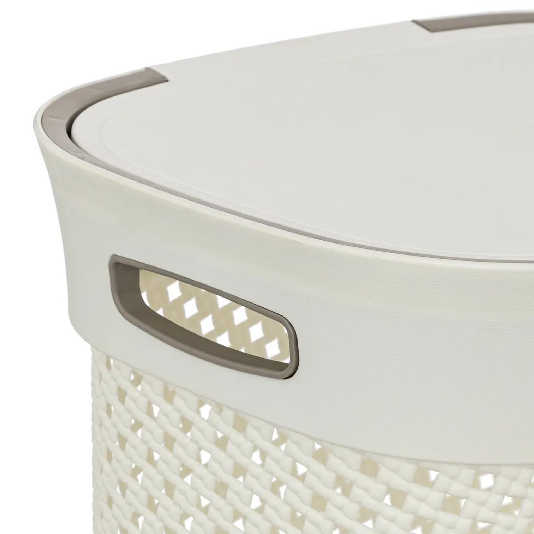 Voir la diapositive 3 : FIVE Panier à linge ajouré  purl  60l lin
