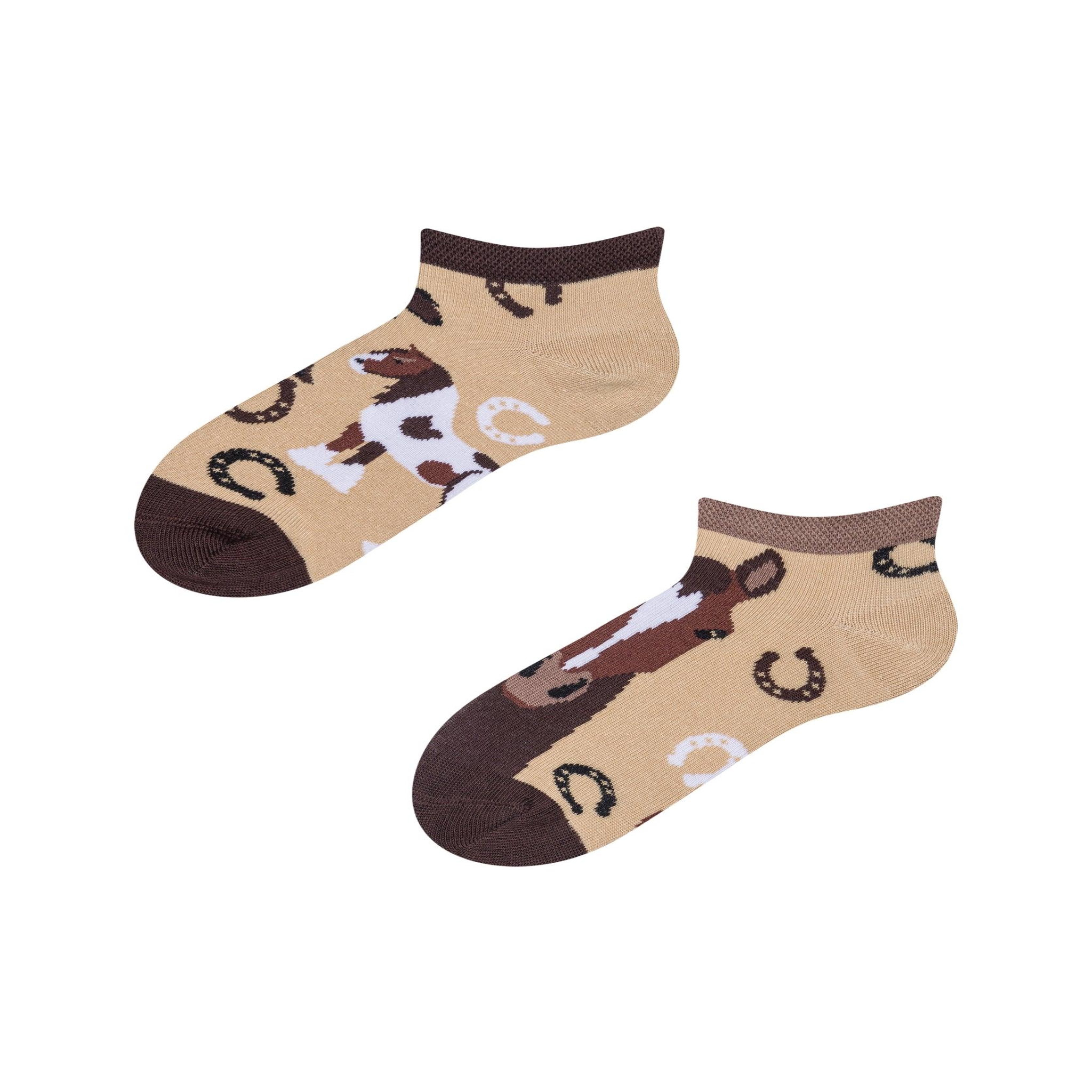 DEDOLES Socquettes enfants chevaux. Coloris disponibles : Marron