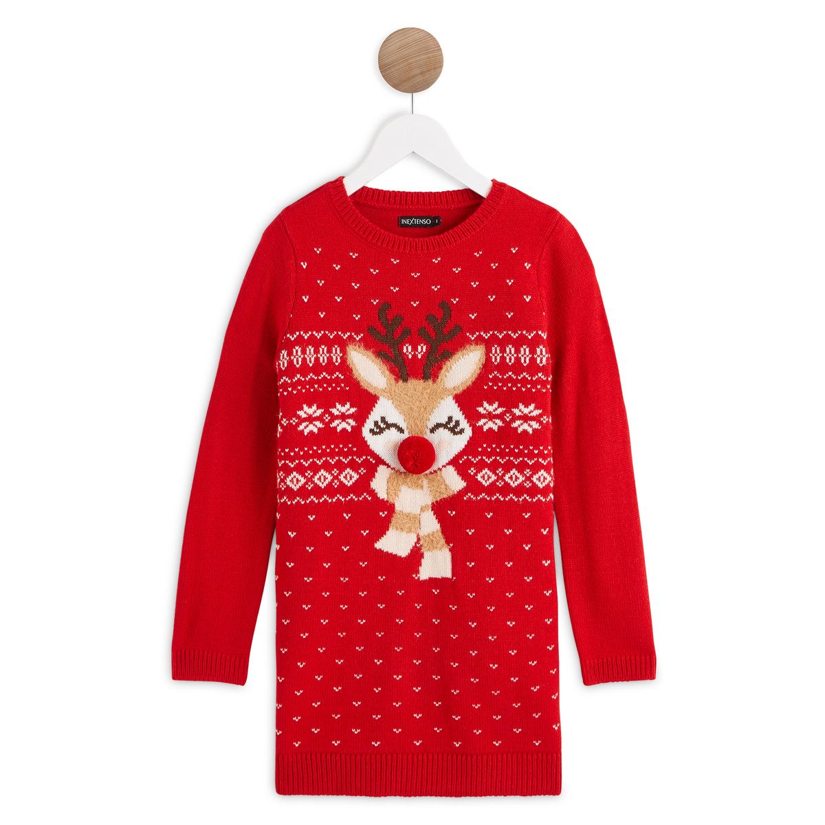IN EXTENSO Robe pull noël fille