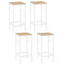 Voir la diapositive 1 : ID MARKET Lot de 4 tabourets de bar DETROIT design industriel bois et métal blanc