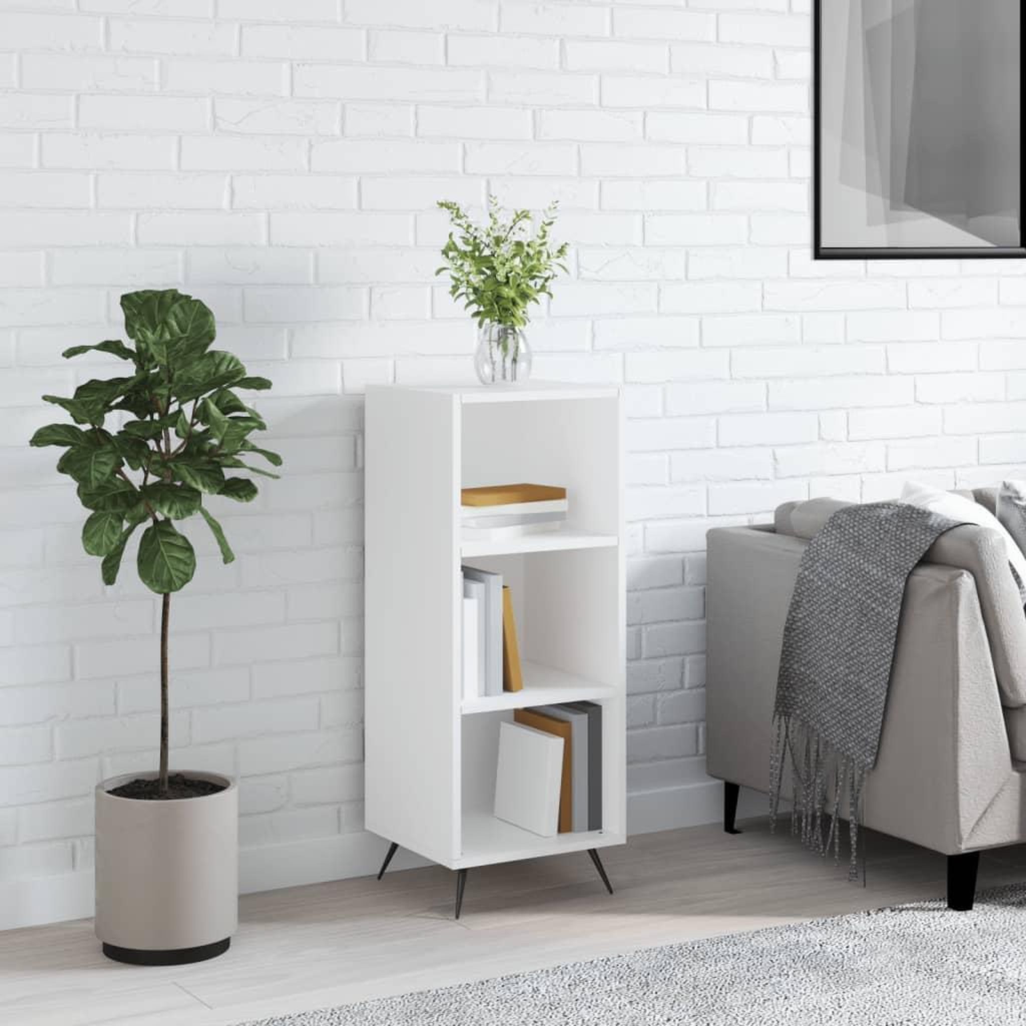 VIDAXL Armoire a etageres blanc 34,5x32,5x90 cm bois d'ingenierie