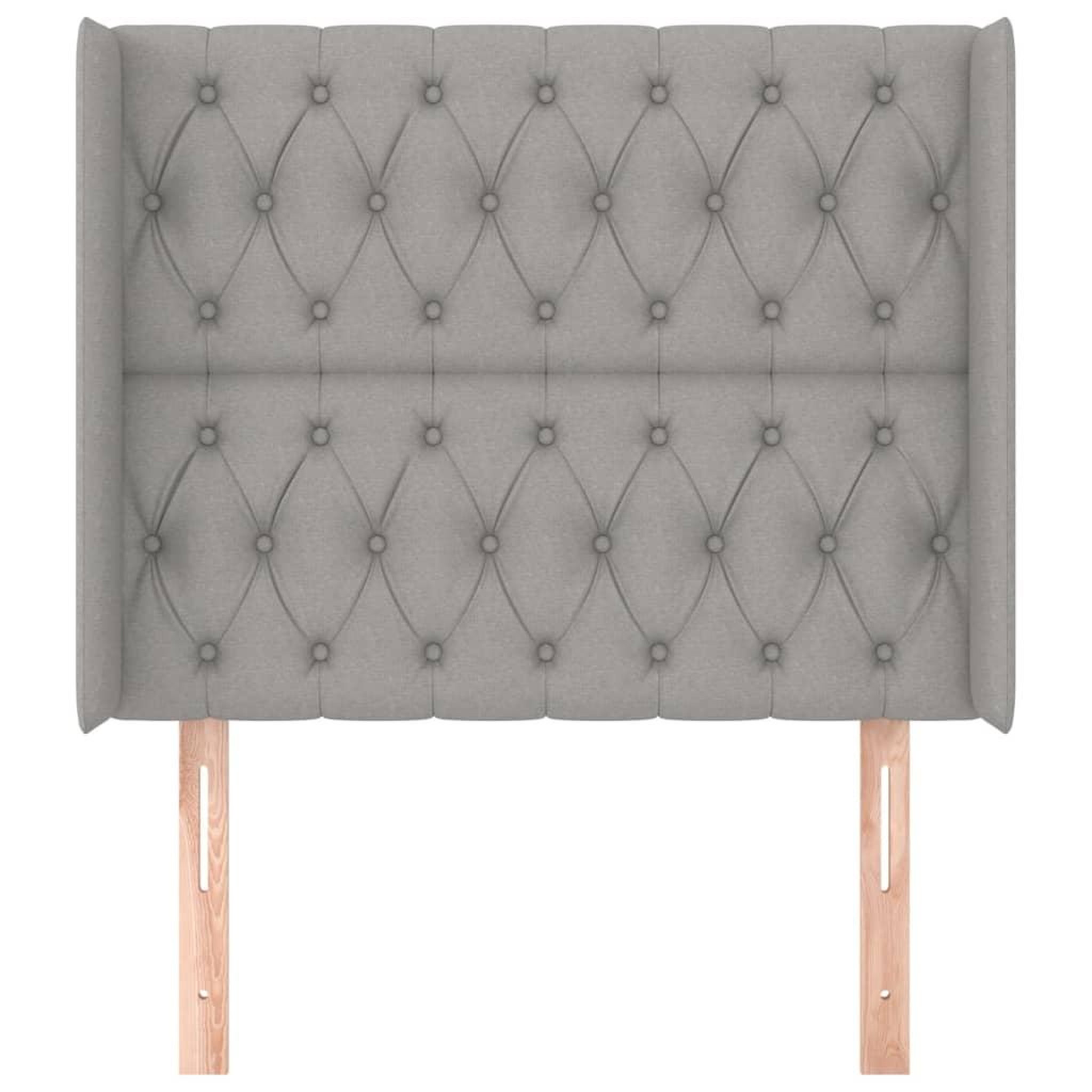 Voir la diapositive 3 : VIDAXL Tete de lit avec oreilles Gris clair 103x16x118/128 cm Tissu