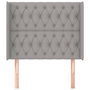 Voir la diapositive 3 : VIDAXL Tete de lit avec oreilles Gris clair 103x16x118/128 cm Tissu