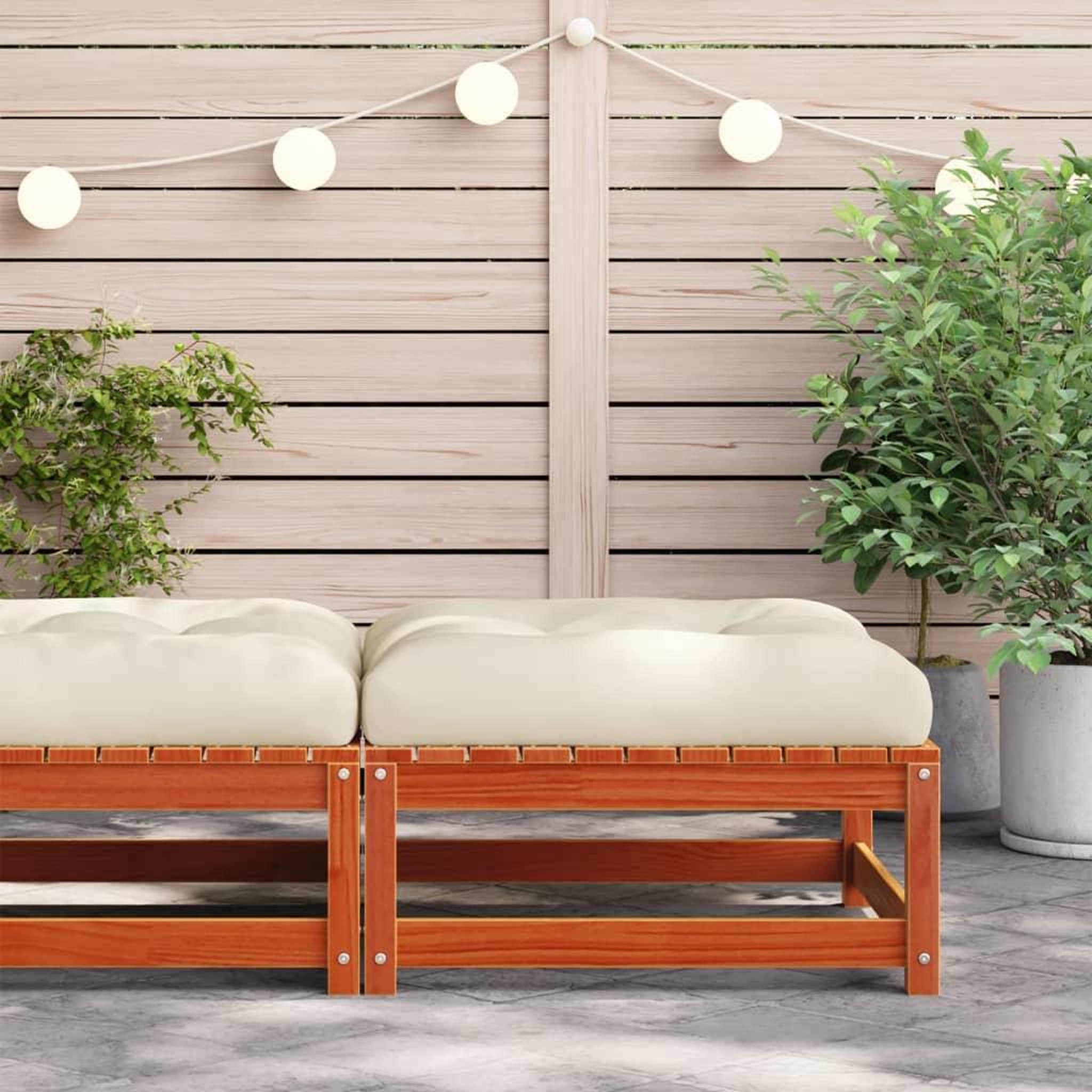 Voir la diapositive 3 : VIDAXL Repose-pied de jardin avec coussin bois massif de pin