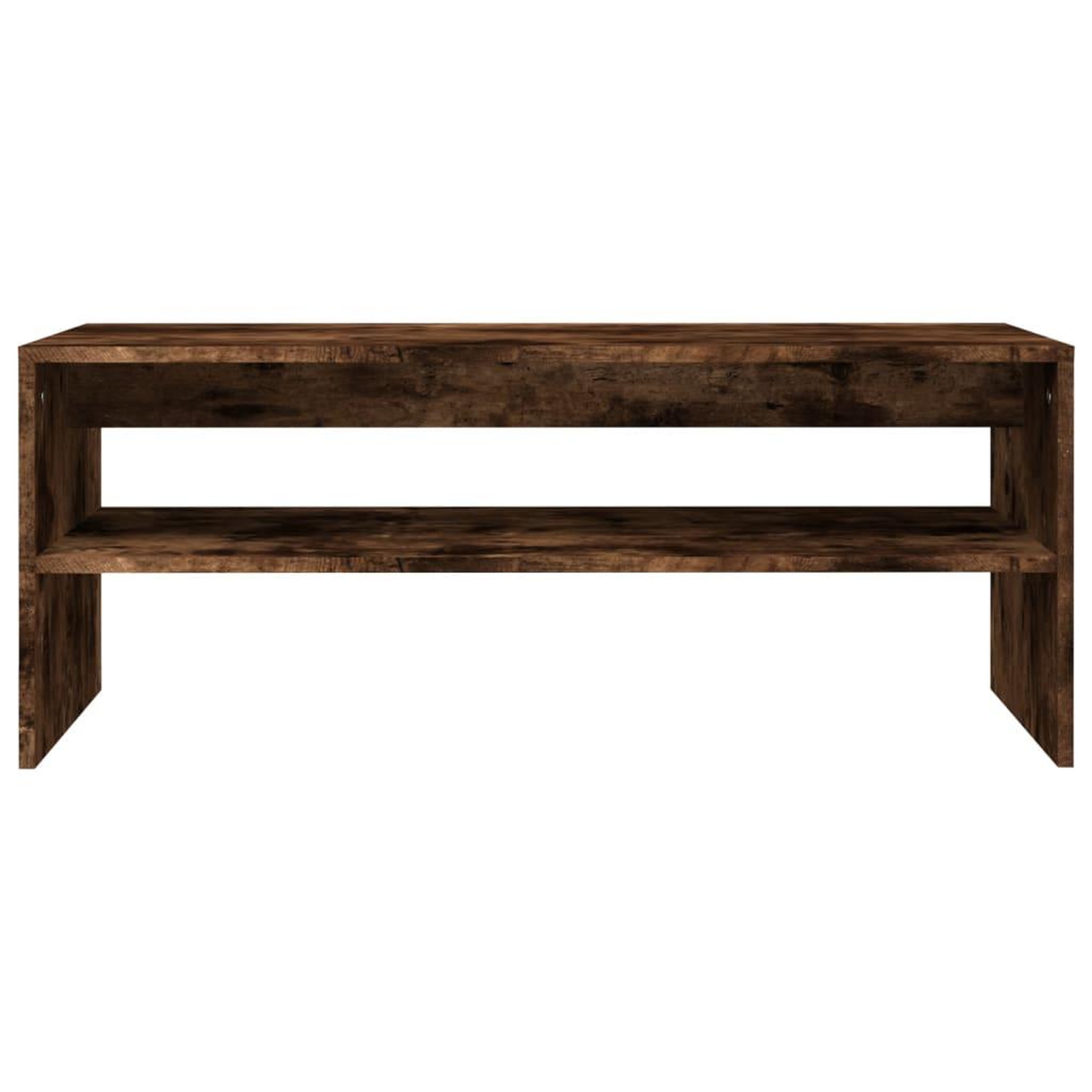 Voir la diapositive 4 : VIDAXL Table basse Chene fume 100x40x40 cm Bois d'ingenierie