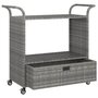 Voir la diapositive 4 : VIDAXL Chariot de bar avec tiroir Gris 100x45x97 cm Resine tressee
