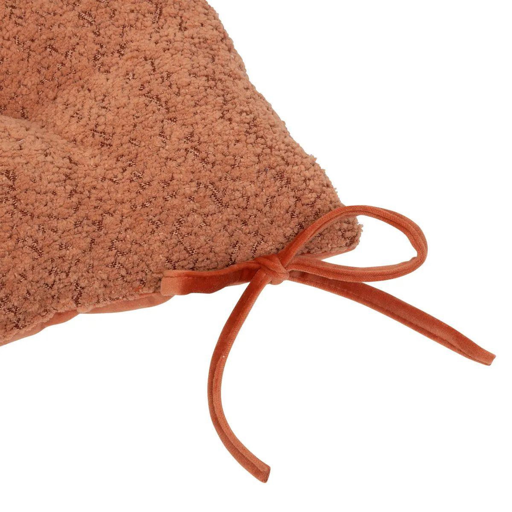 Voir la diapositive 3 : ATMOSPHERA Galette de chaise bouclette  soana  38x38cm terracotta