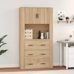 VIDAXL Buffet haut Chene sonoma Bois d'ingenierie