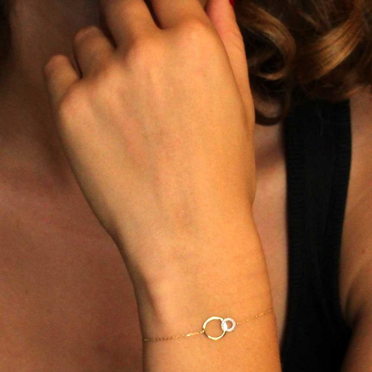 L'ATELIER D'AZUR Bracelet Or Jaune et Diamants - Motif Anneaux - Femme