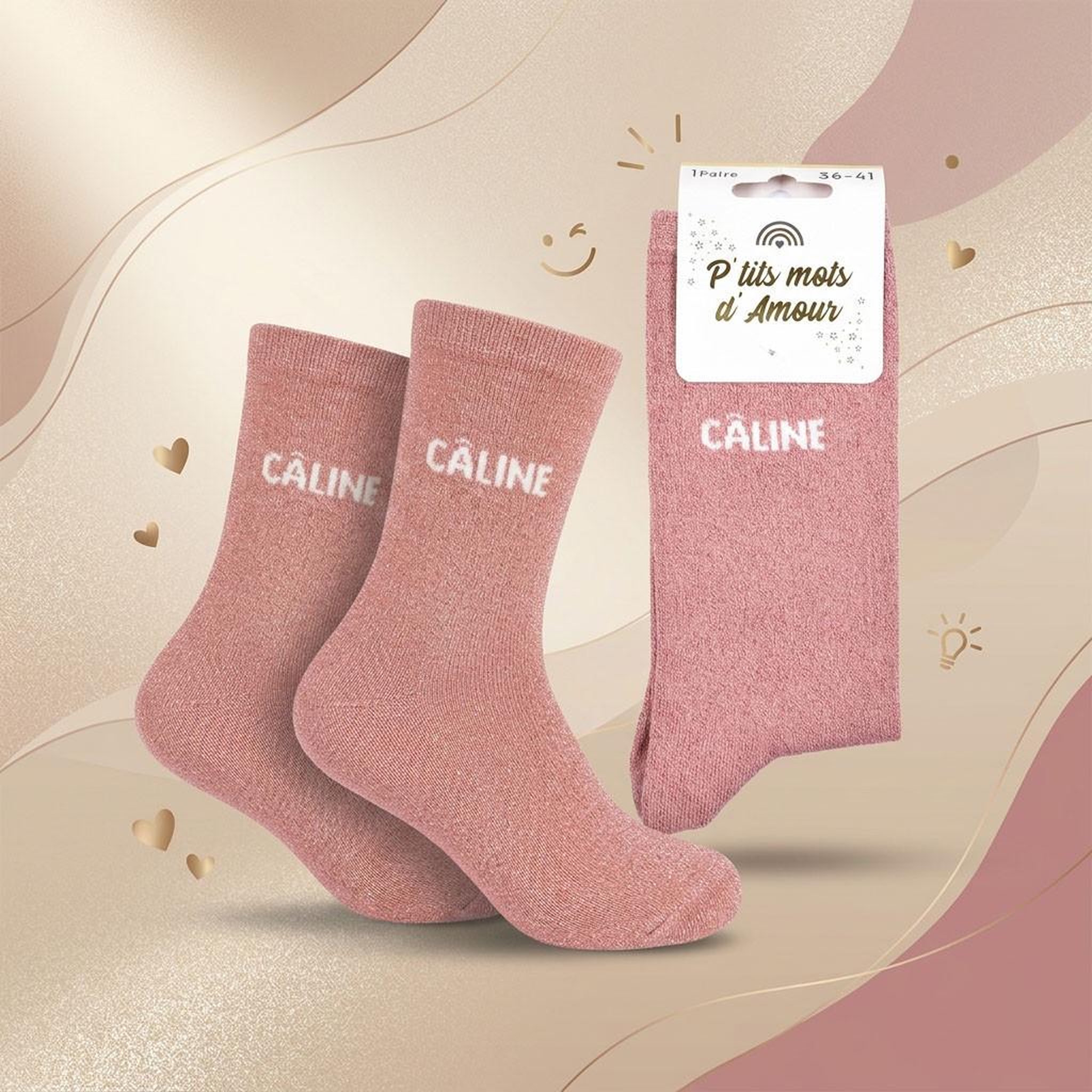 Voir la diapositive 4 : OZABI Chaussettes Femme Lurex Message Humoristique
