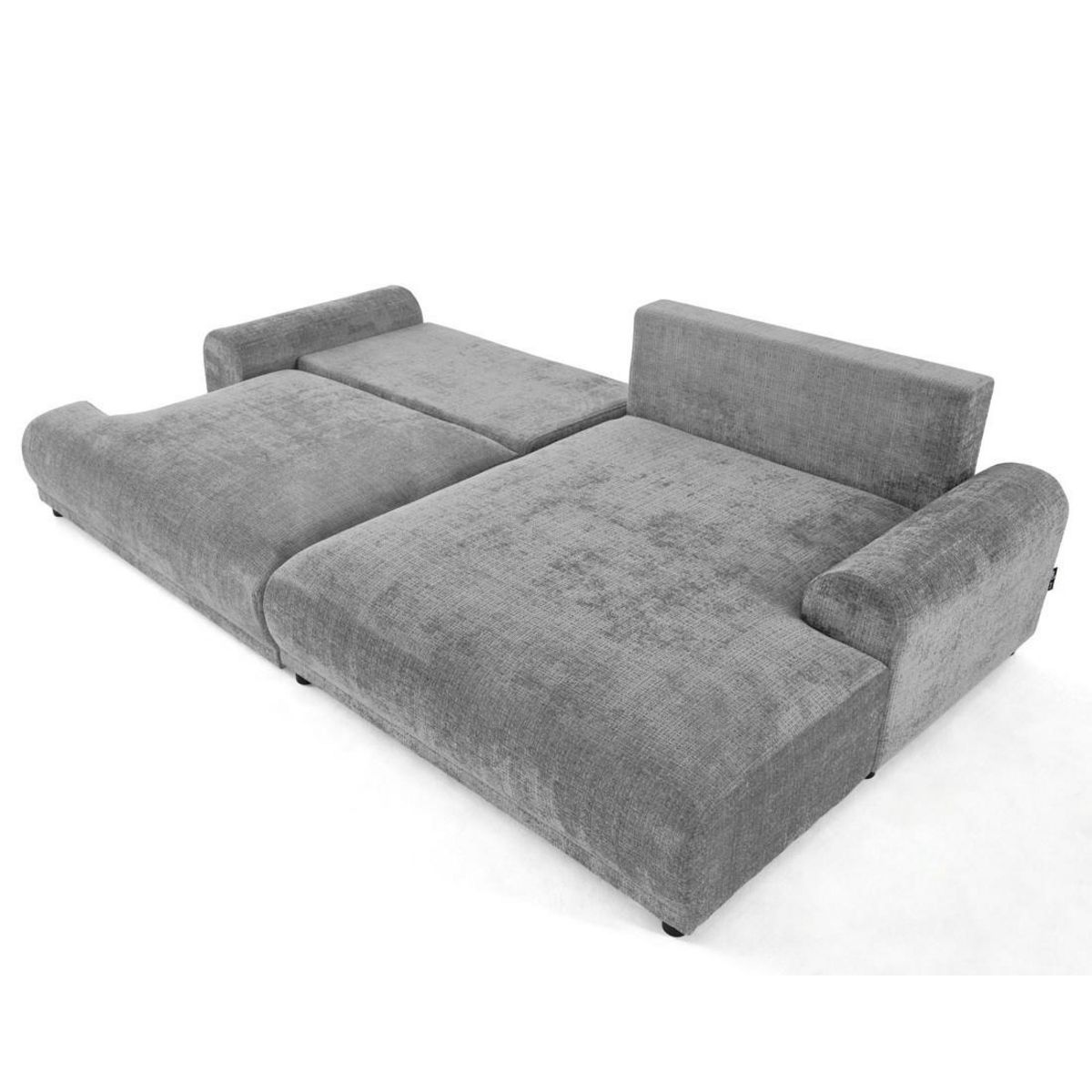 LISA DESIGN Nelly - canapé d'angle droit 4 places convertible avec coffre en velours texturé