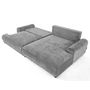 Voir la diapositive 2 : LISA DESIGN Nelly - canapé d'angle droit 4 places convertible avec coffre en velours texturé