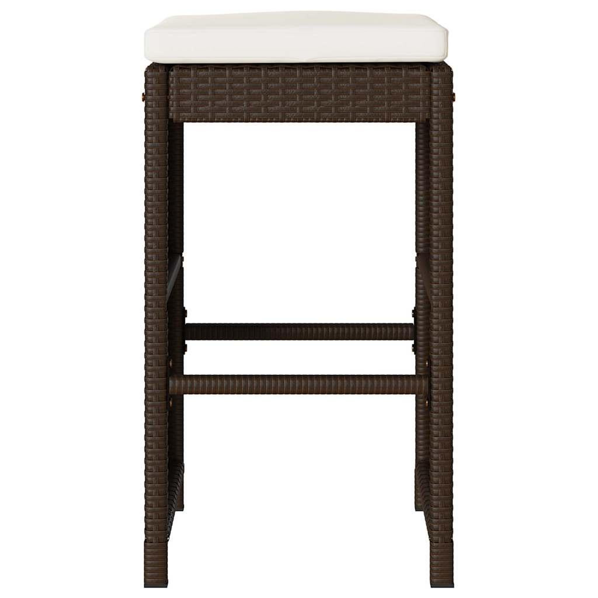 Voir la diapositive 4 : VIDAXL Tabourets de bar jardin coussins lot de 4 marron resine tressee