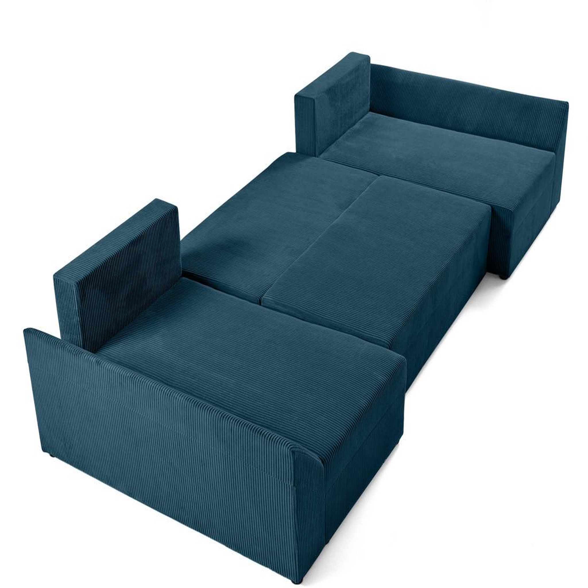 Voir la diapositive 3 : BEST MOBILIER Mike - canapé panoramique en u - 7 places - convertible avec coffre - en velours côtelé