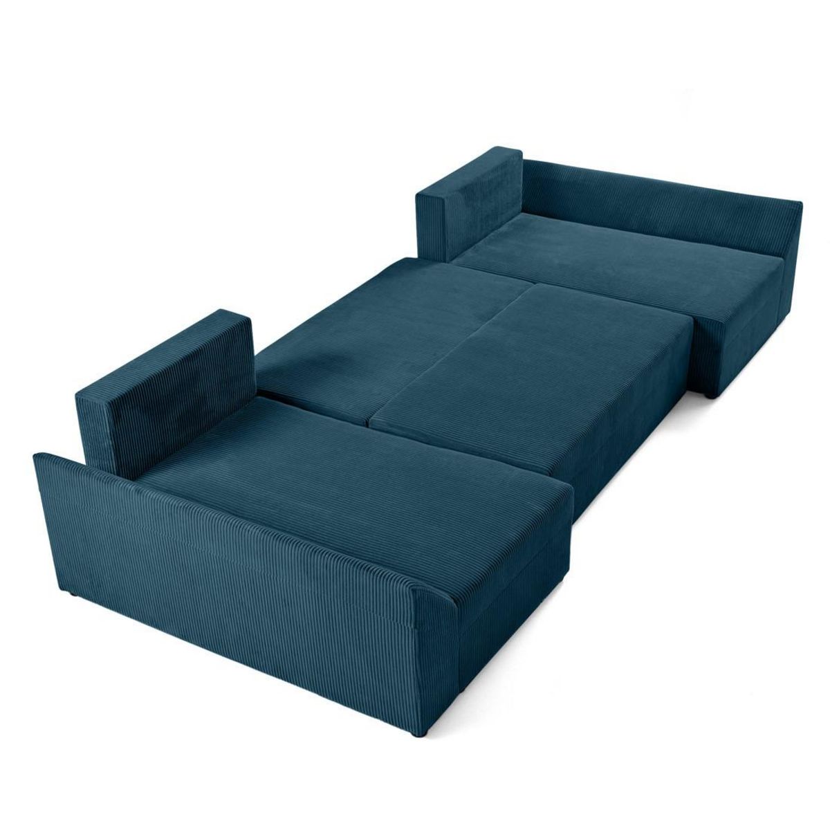 BEST MOBILIER Mike - canapé panoramique en u - 7 places - convertible avec coffre - en velours côtelé