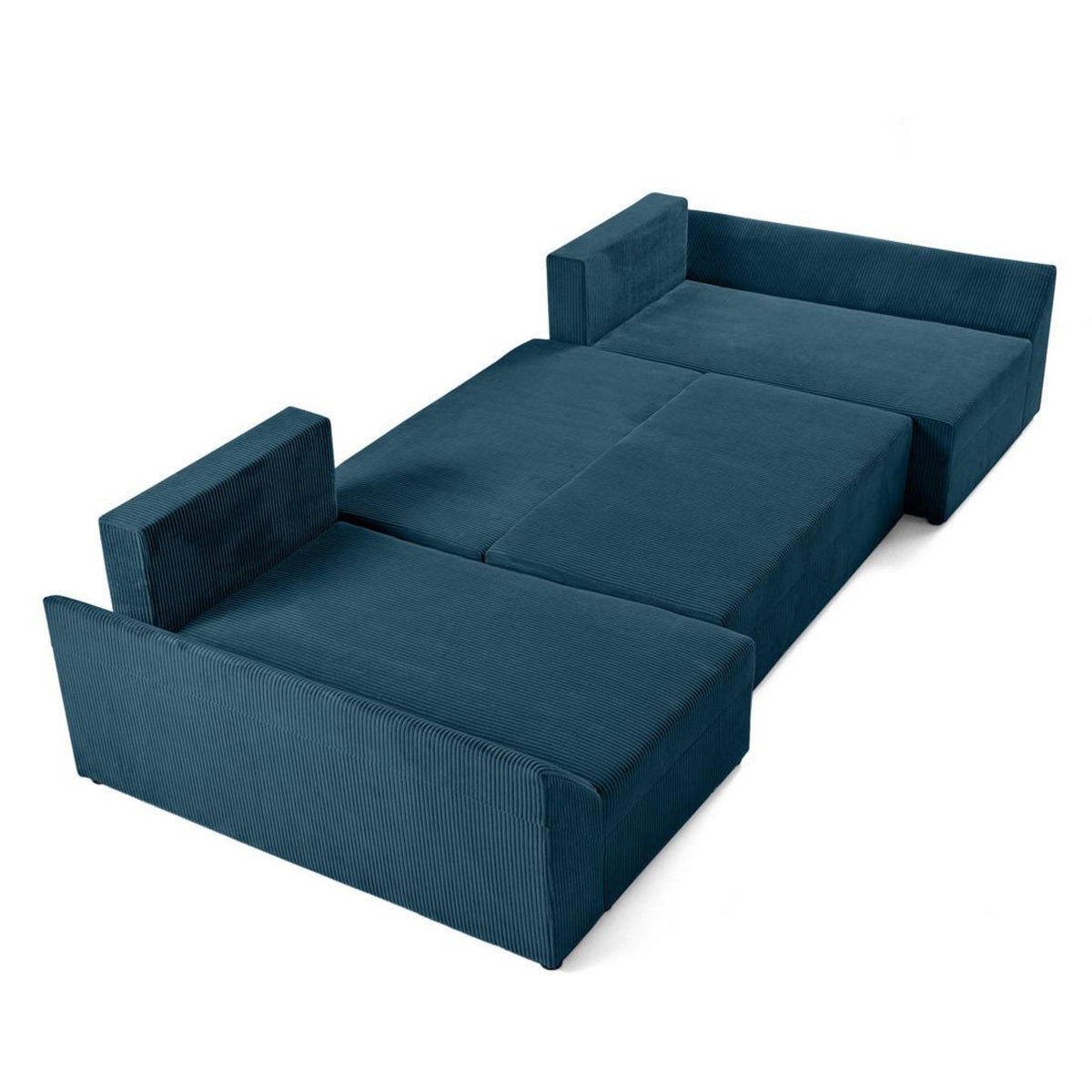 BEST MOBILIER Mike - canapé panoramique en u - 7 places - convertible avec coffre - en velours côtelé