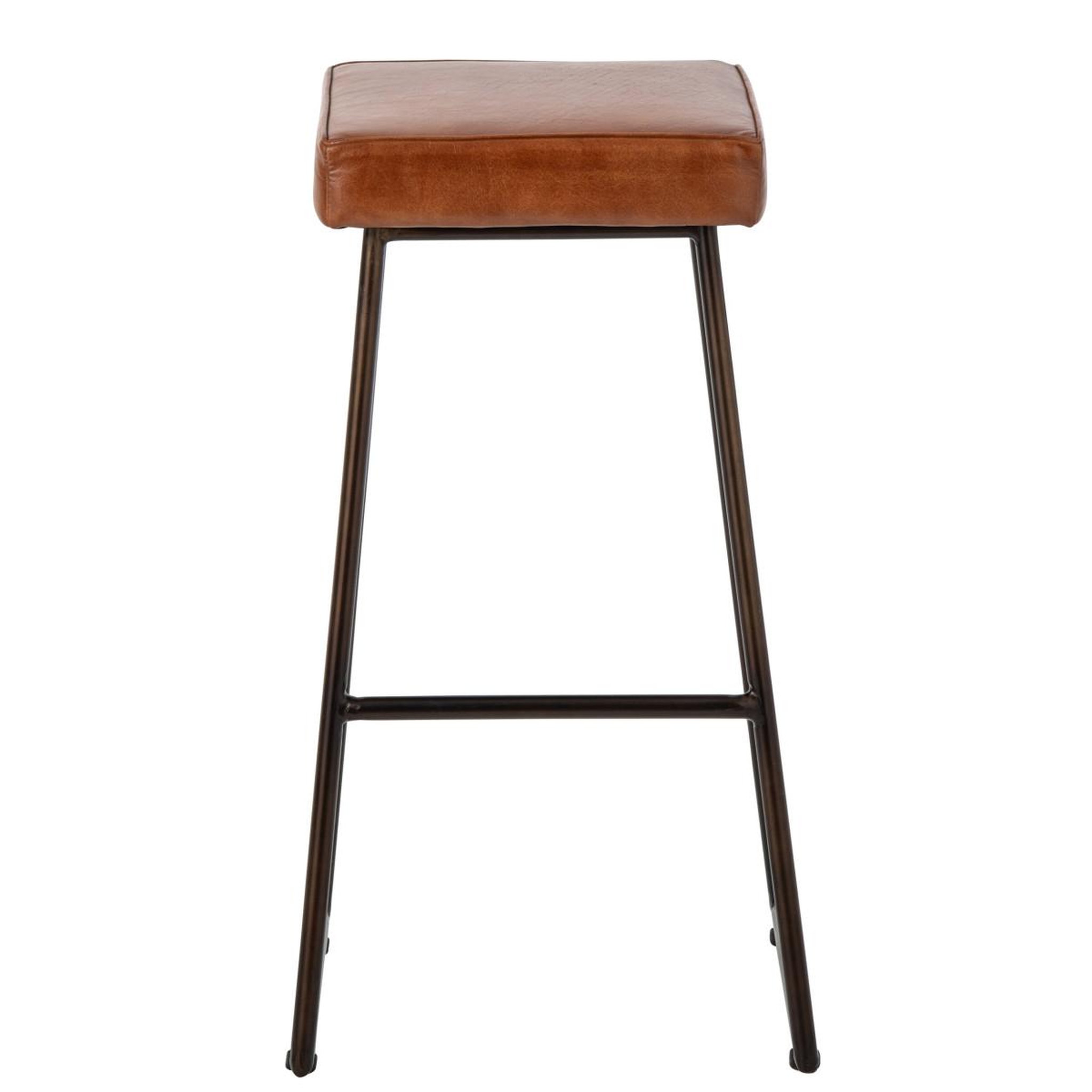 Voir la diapositive 2 : J-LINE Tabouret de bar en cuir  austin  73cm camel