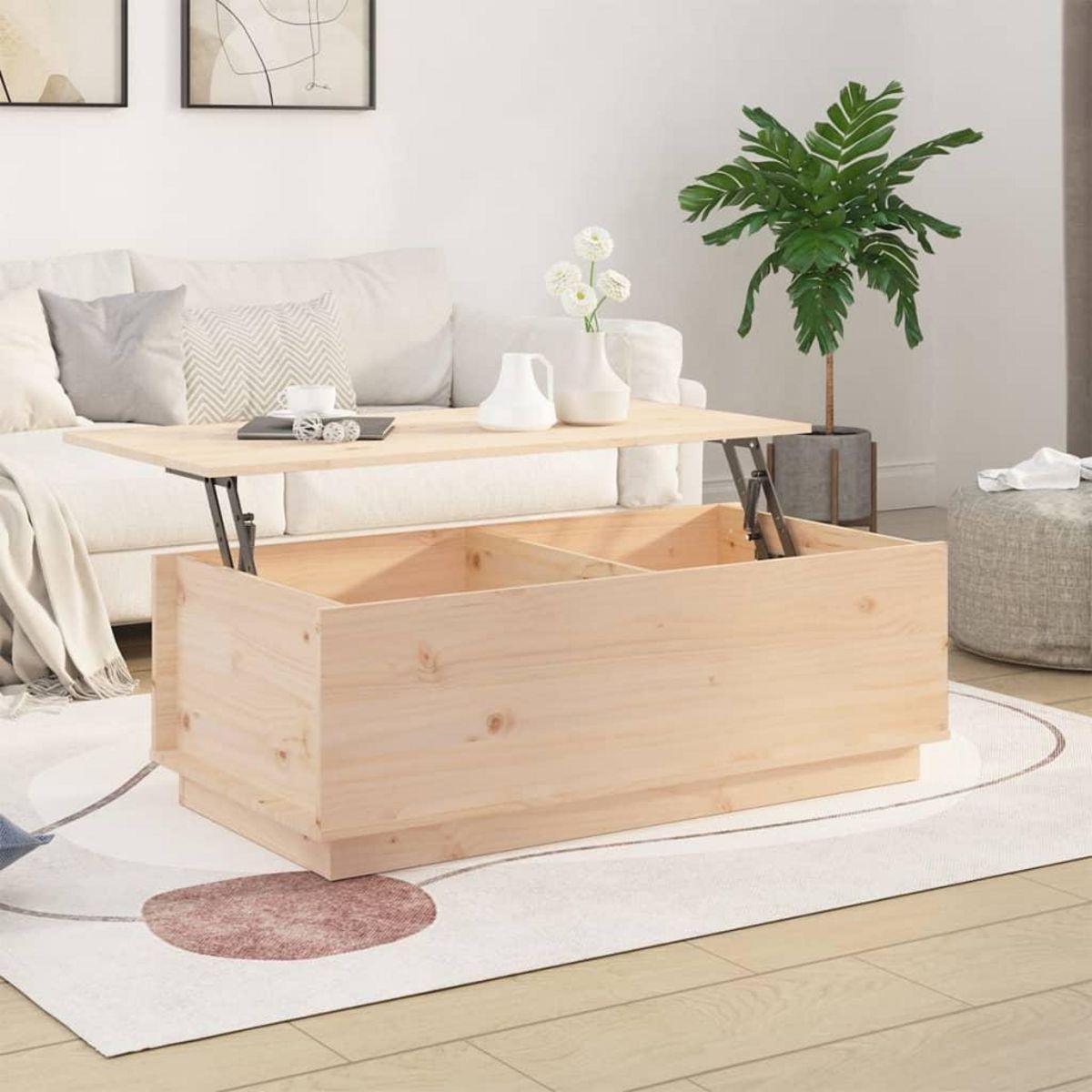 VIDAXL Table basse 100x50x35 cm Bois massif de pin