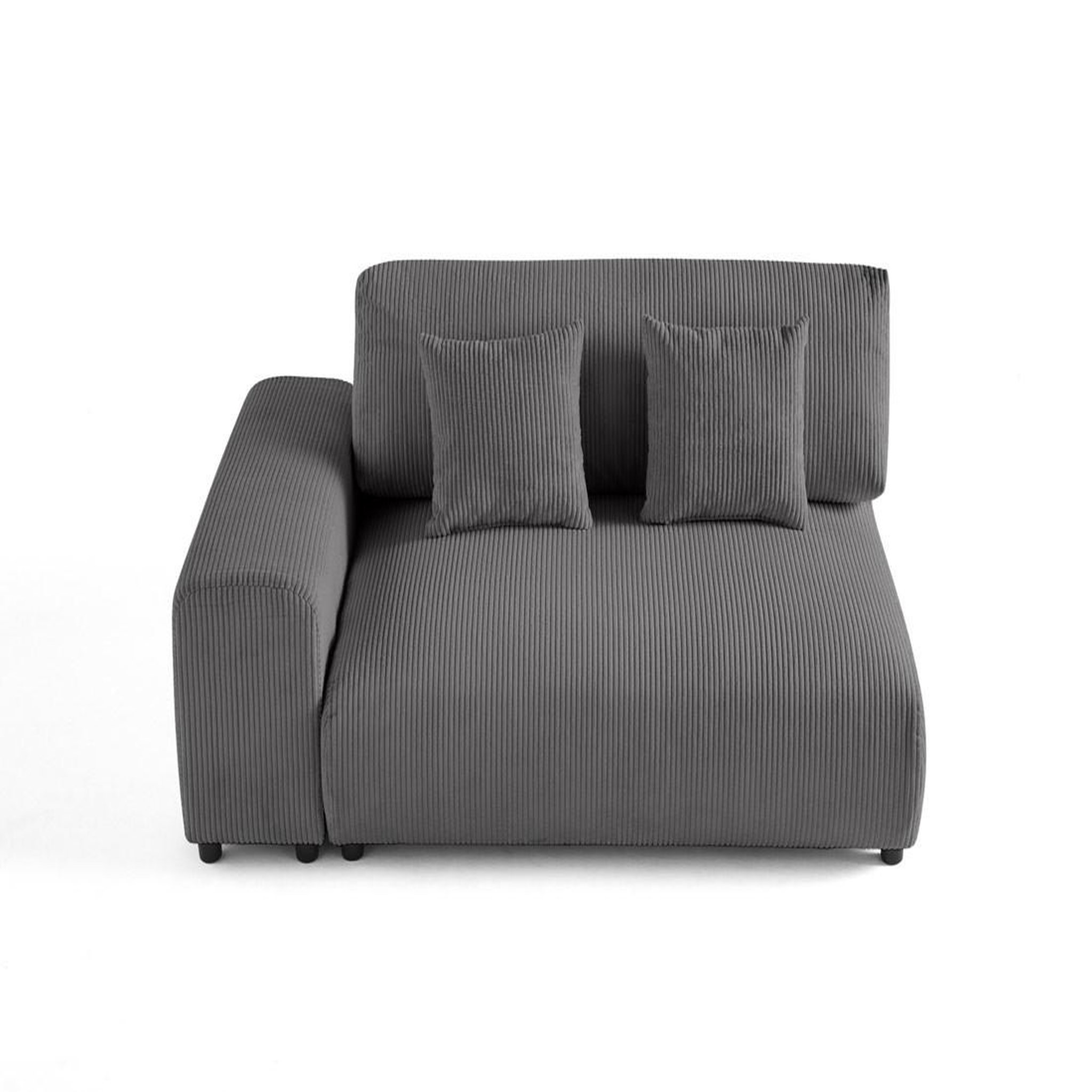 Voir la diapositive 1 : BEST MOBILIER Garance - module d'assise 2 places avec accoudoir gauche - en velours côtelé