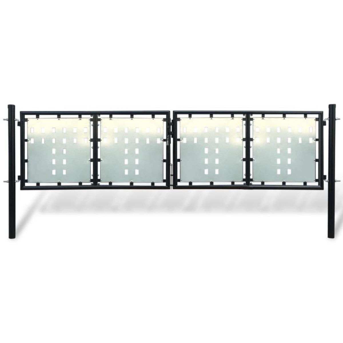 VIDAXL Portail simple de cloture Noir 300x125 cm