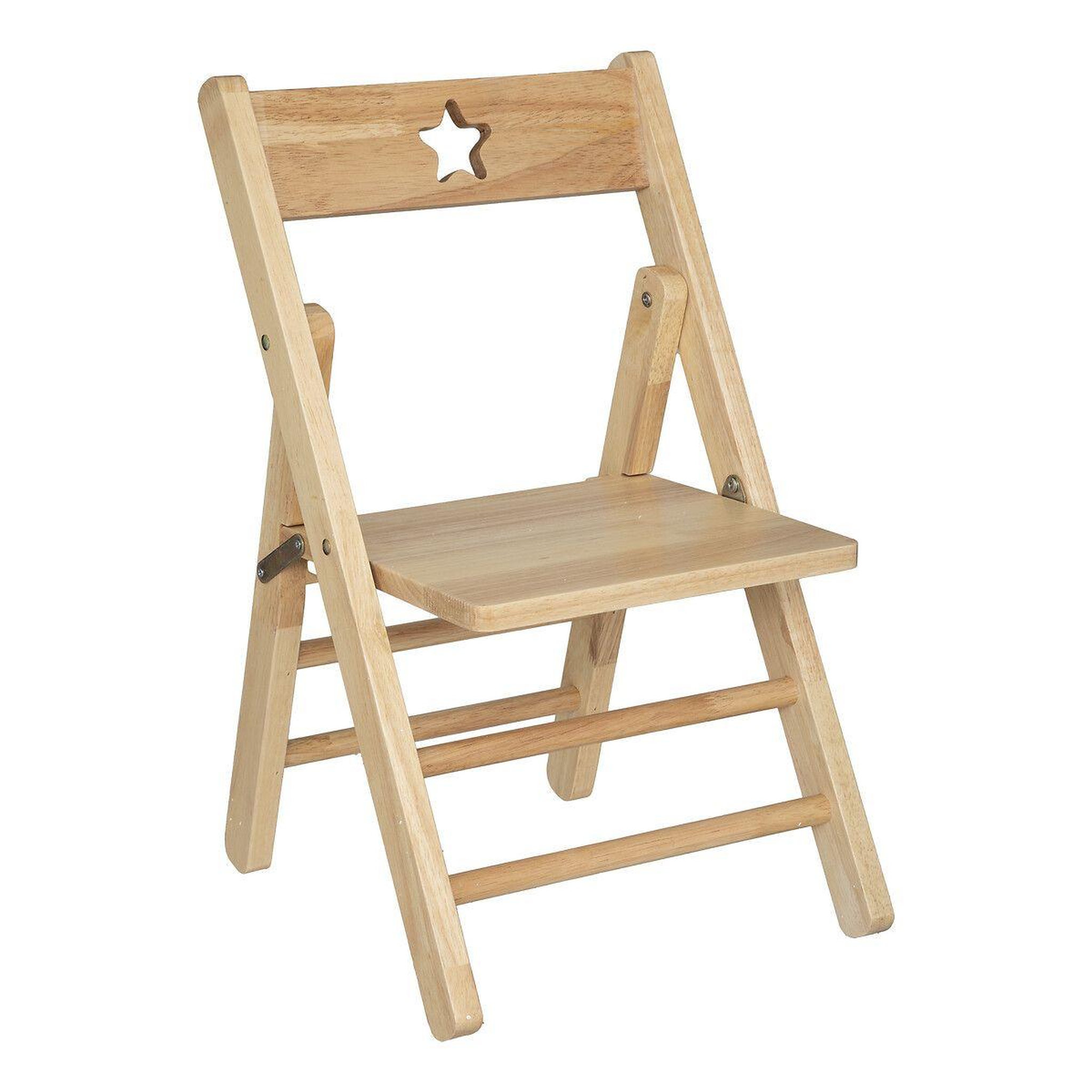 Voir la diapositive 1 : Atmosphera Kids Chaise pliante enfant  bois  51cm naturel