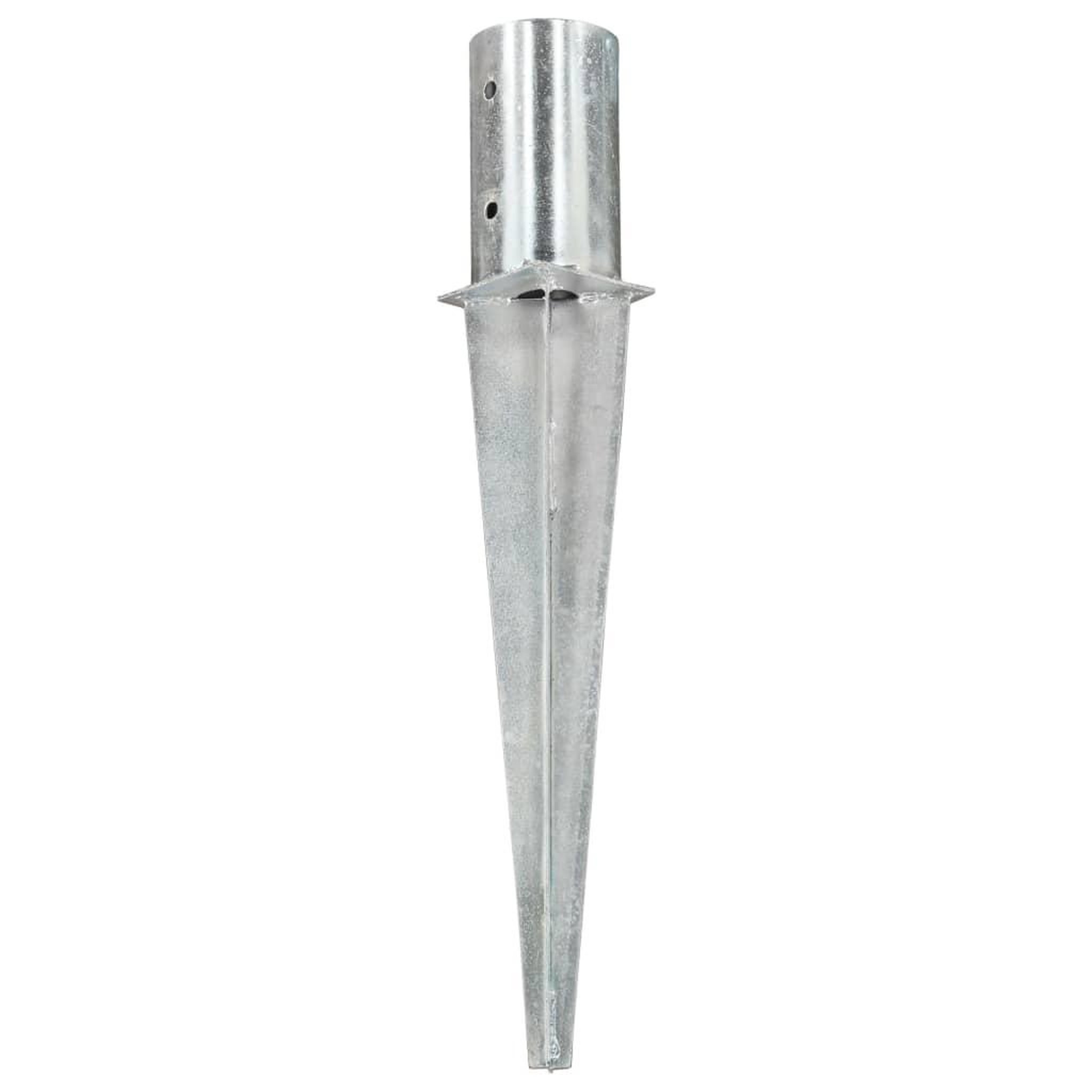 Voir la diapositive 2 : VIDAXL Piquets au sol 2 pcs Argente 8x61 cm Acier galvanise