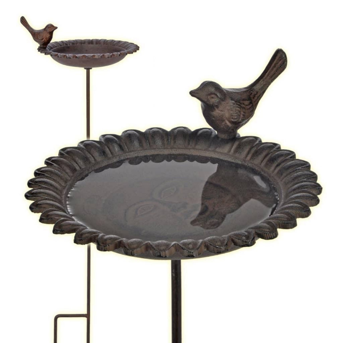 HI HI Fontaine pour oiseaux Fonte Marron