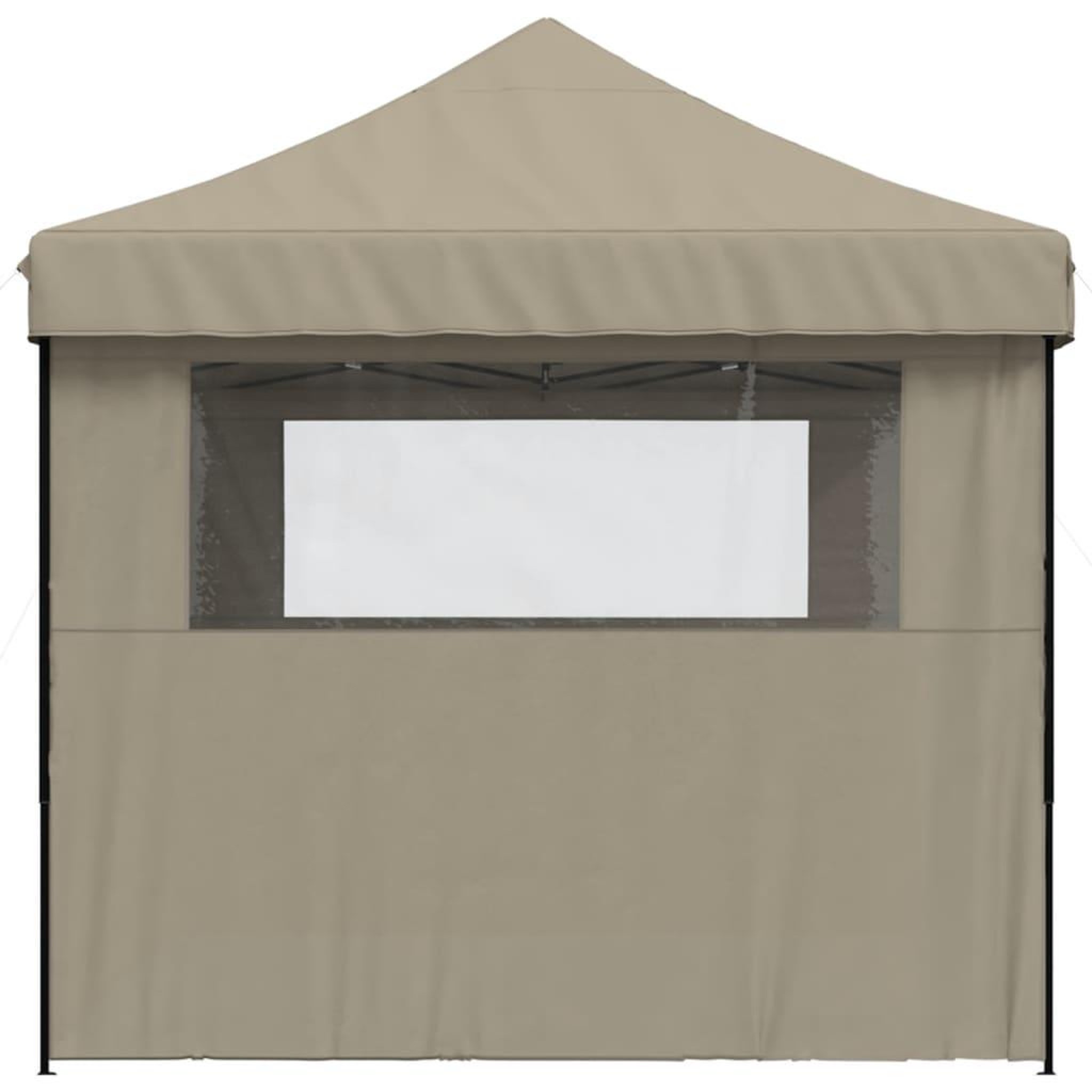 Voir la diapositive 4 : VIDAXL Tente de reception pliable escamotable 3 parois laterales taupe
