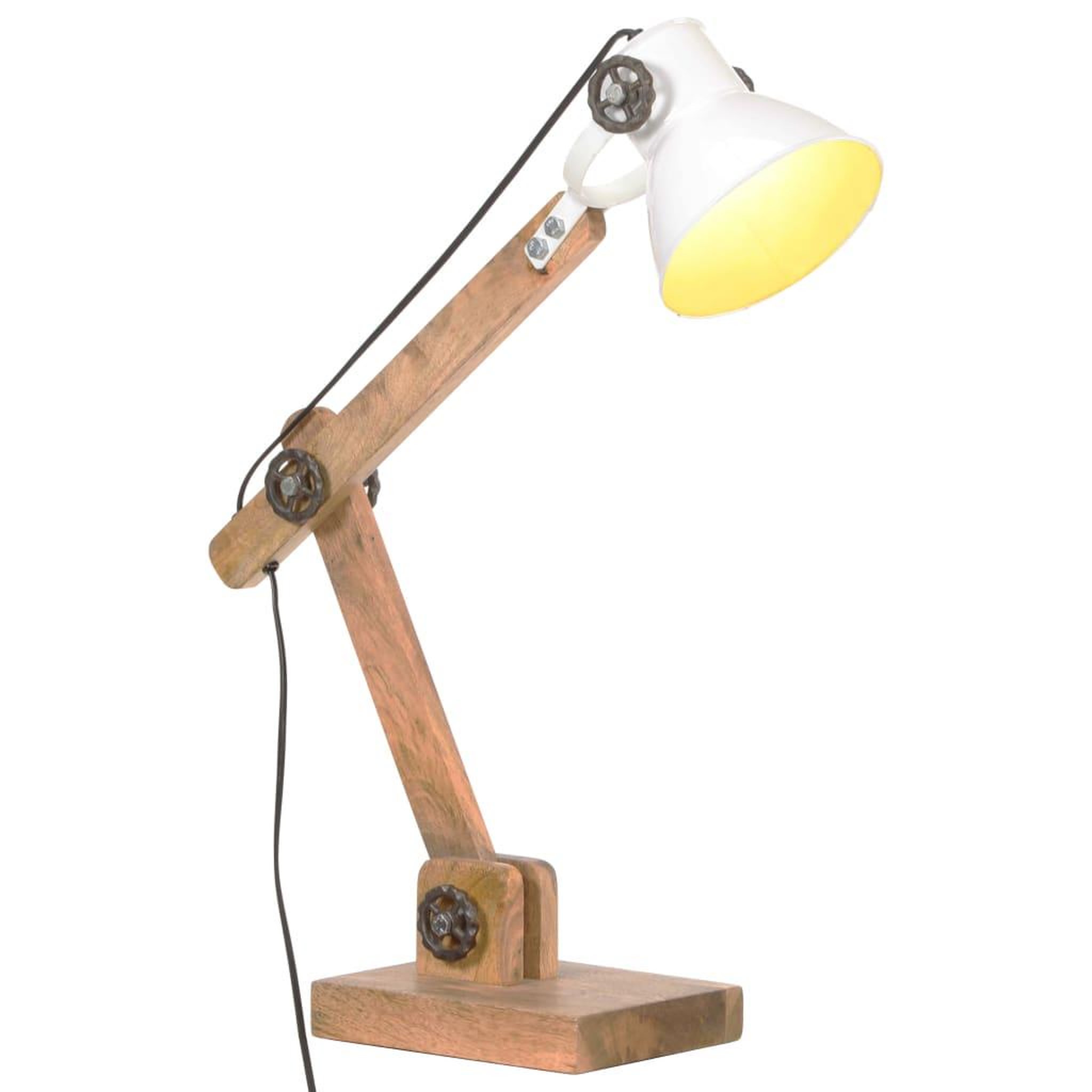 Voir la diapositive 1 : VIDAXL Lampe de bureau industrielle Blanc Rond 58x18x90 cm E27
