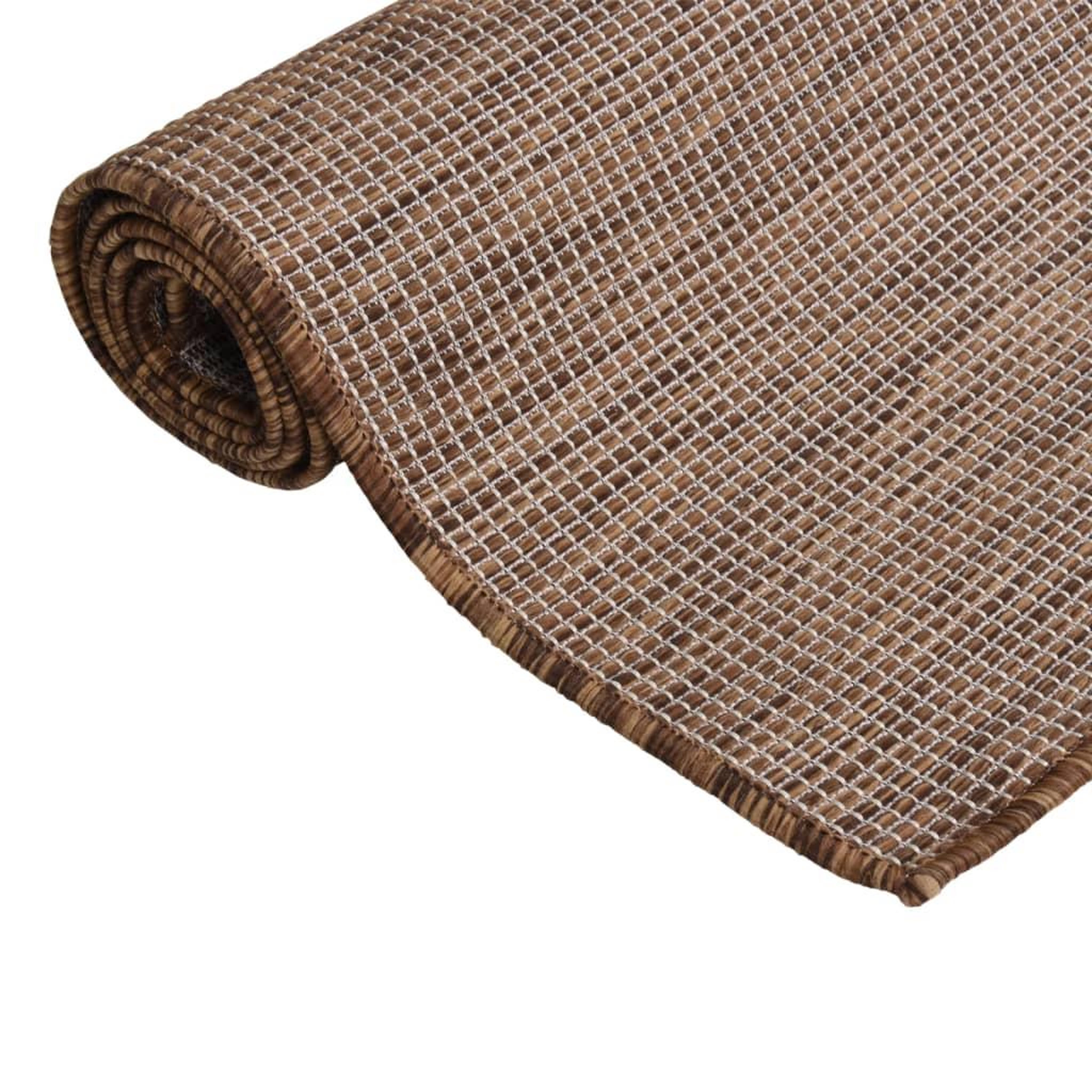 Voir la diapositive 3 : VIDAXL Tapis a tissage plat d'exterieur 80x150 cm Marron