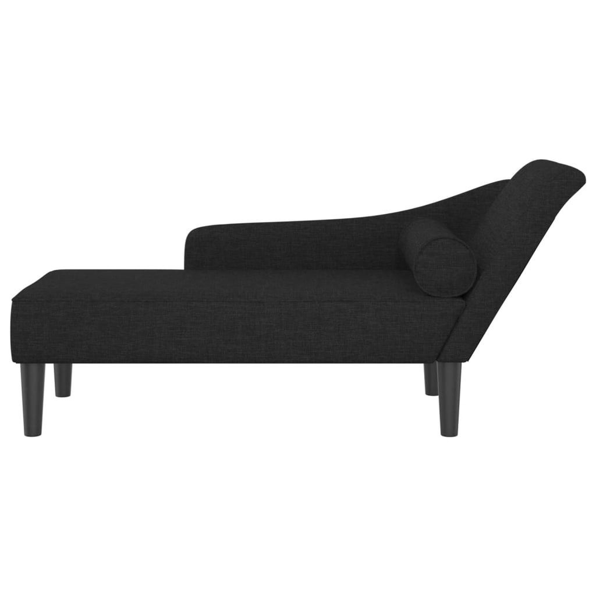 Voir la diapositive 3 : VIDAXL Chaise longue avec coussins noir tissu