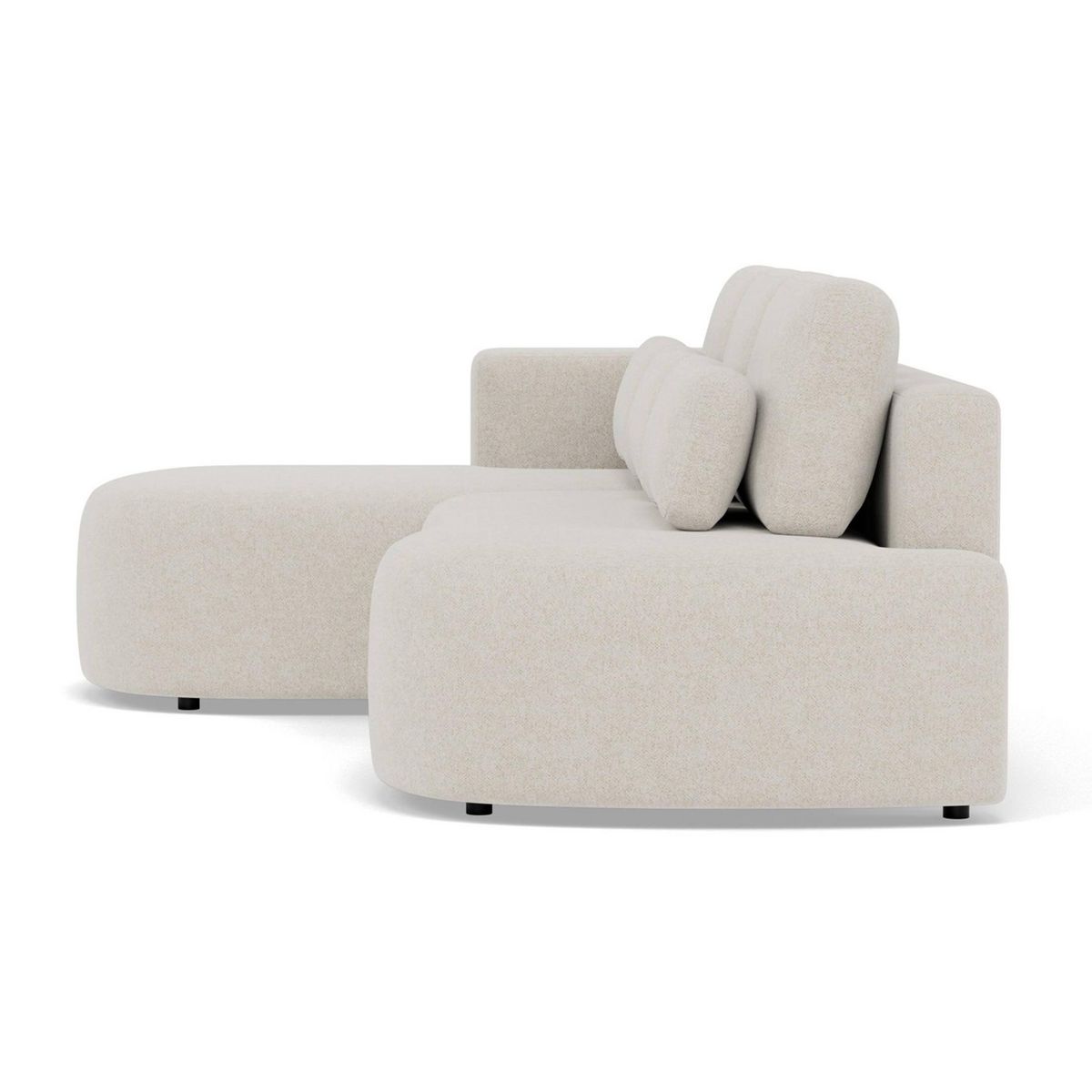 LISA DESIGN Mahina - canapé d'angle gauche 4 places convertible avec coffre en tissu texturé