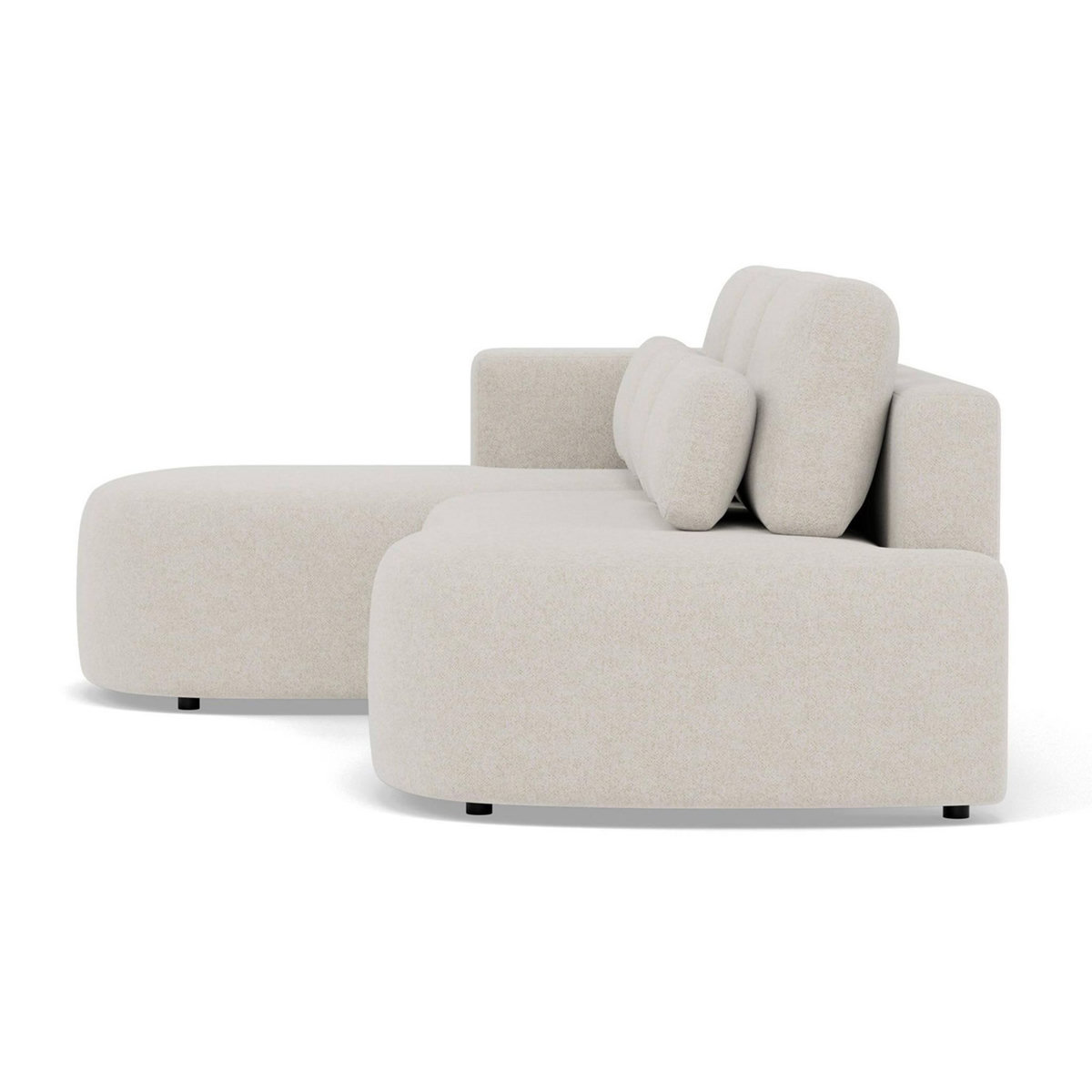 LISA DESIGN Mahina - canapé d'angle gauche 4 places convertible avec coffre en tissu texturé