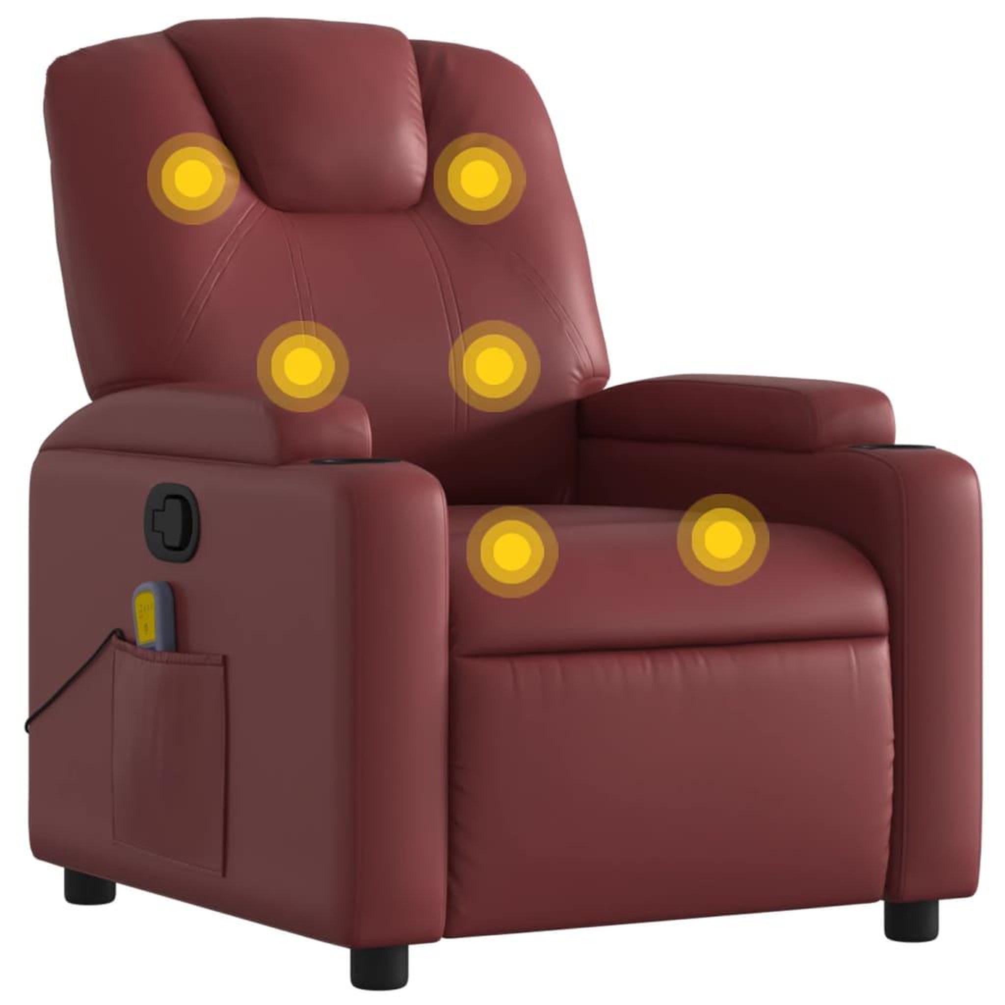 Voir la diapositive 2 : VIDAXL Fauteuil de massage inclinable Rouge bordeaux Similicuir