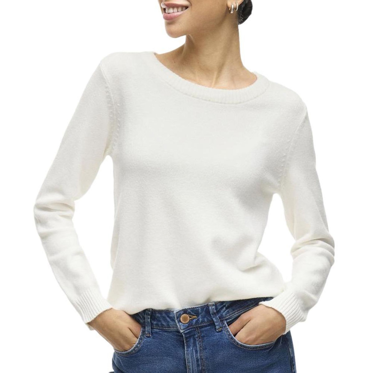 Vila Pull Blanc Femme Vila Viril