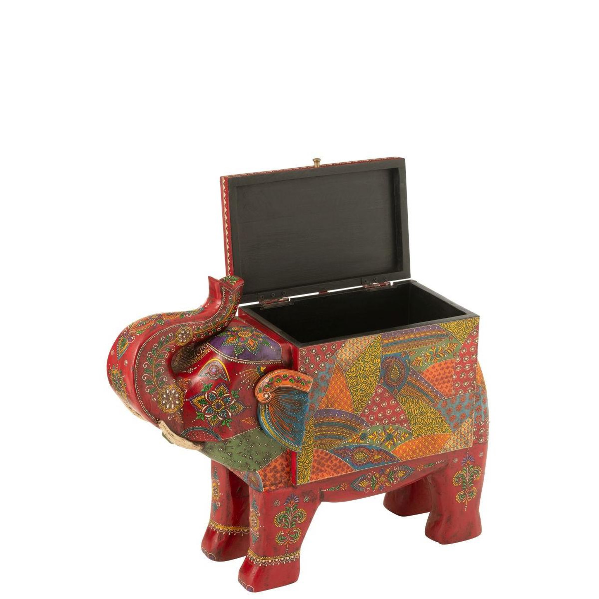 Voir la diapositive 6 : J-LINE Coffre Éléphant en Bois  Delhi  79cm Multicolore