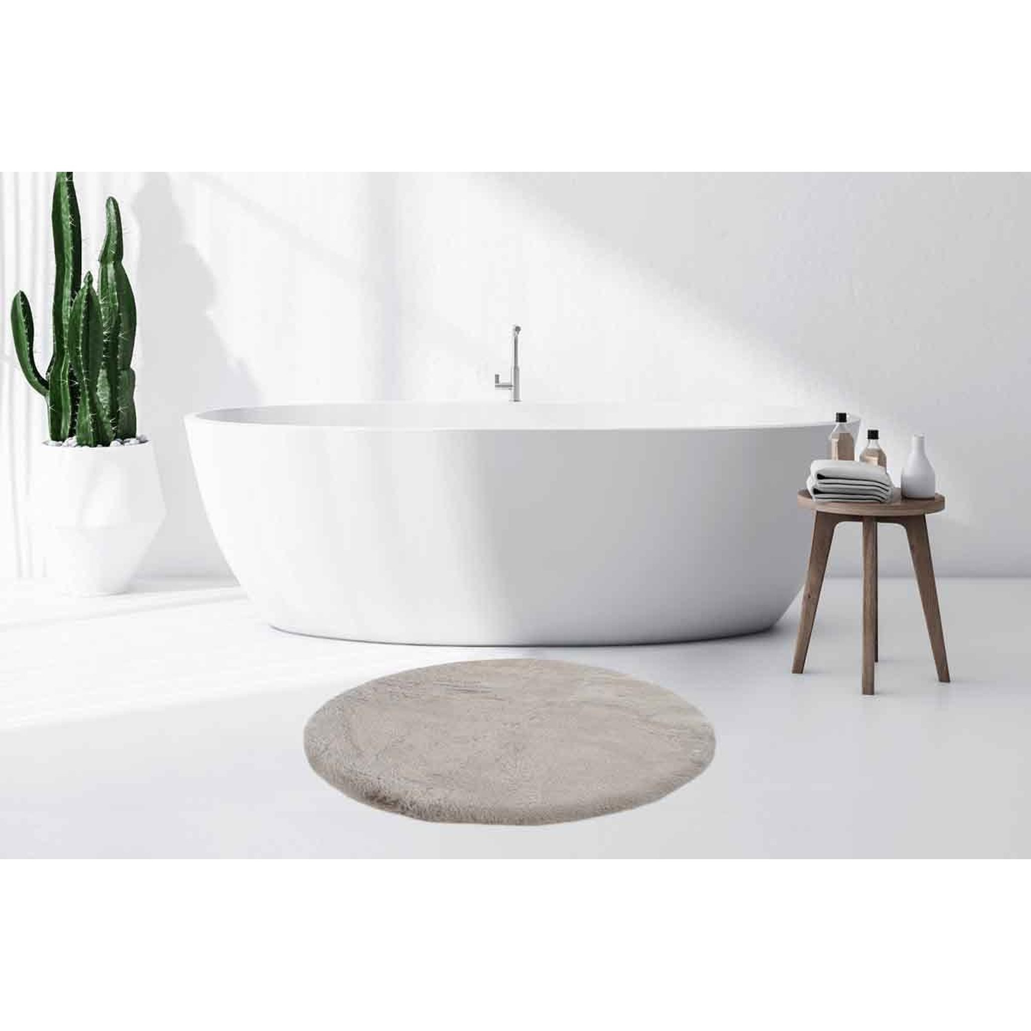 Voir la diapositive 5 : Paris Prix Tapis de bain antidérapant  rabbit  100cm gris clair