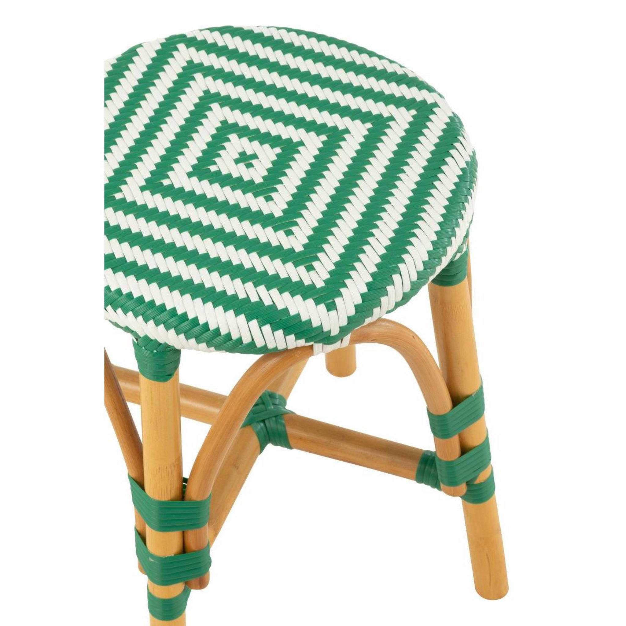 Voir la diapositive 3 : J-LINE Tabouret en rotin  danial  44cm vert foncé