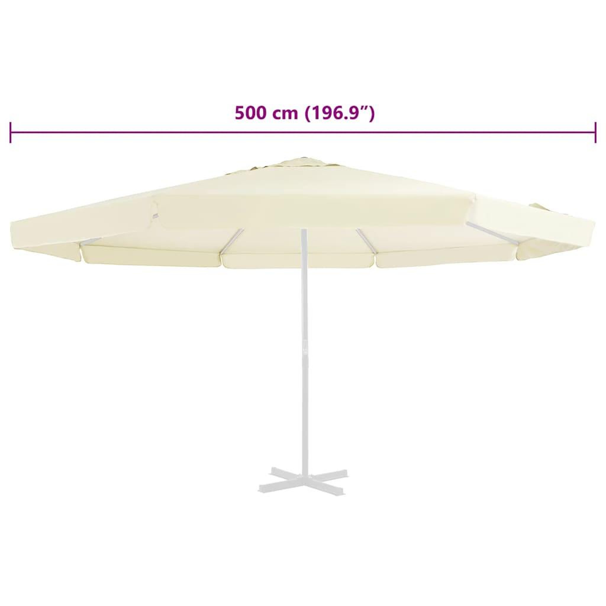 Voir la diapositive 5 : VIDAXL Tissu de remplacement pour parasol d'exterieur Sable 500 cm
